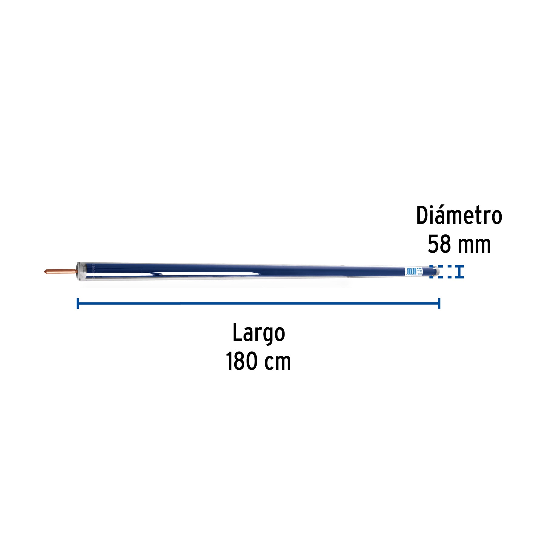 Caja c/8 tubos HeatPipe p/calentador solar CALE-18HS, FOSET