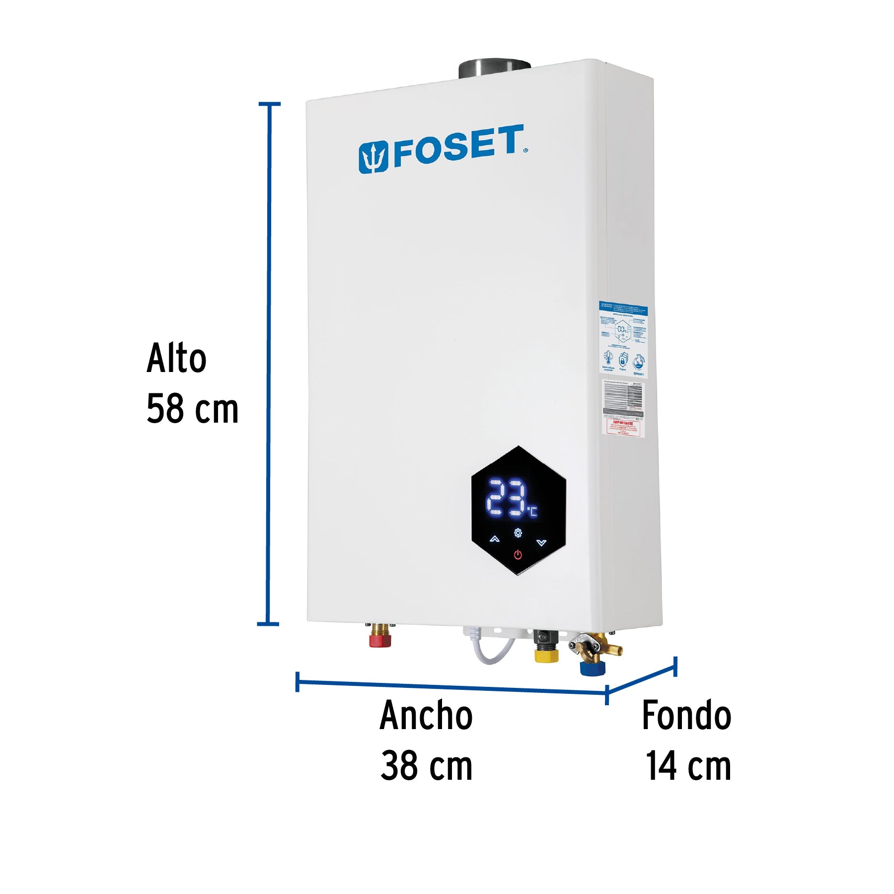 Calentador instantáneo modulante, 24L, 4 serv, gas LP, FOSET