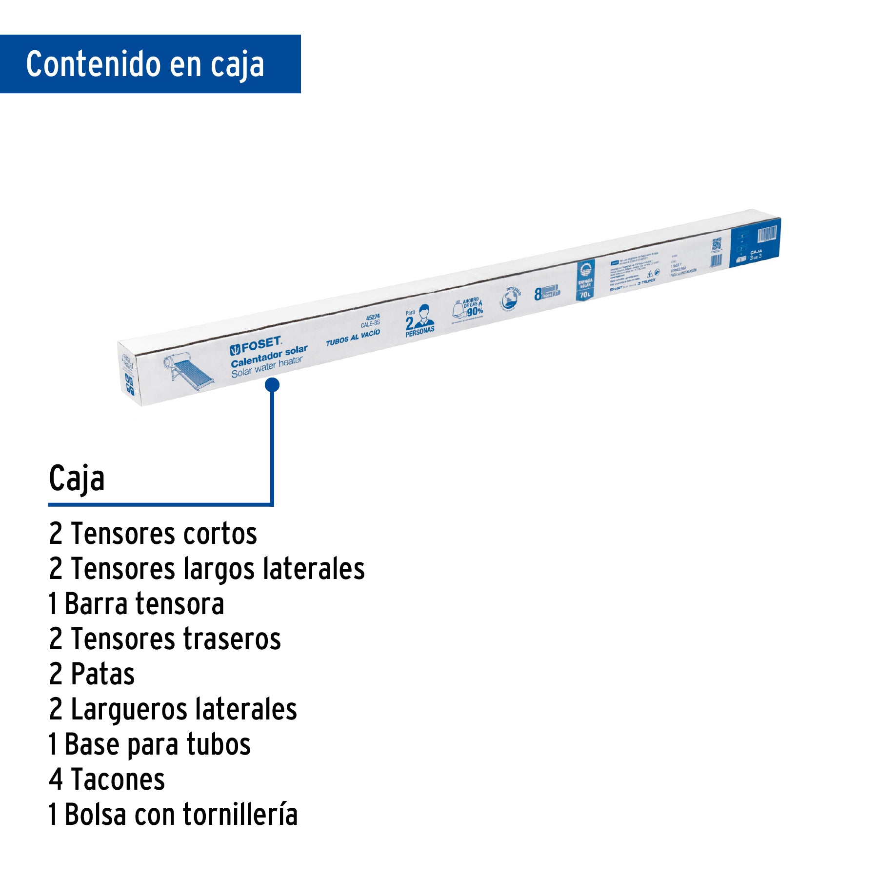 Base para termotanque p/calentador solar CALE-8S, FOSET