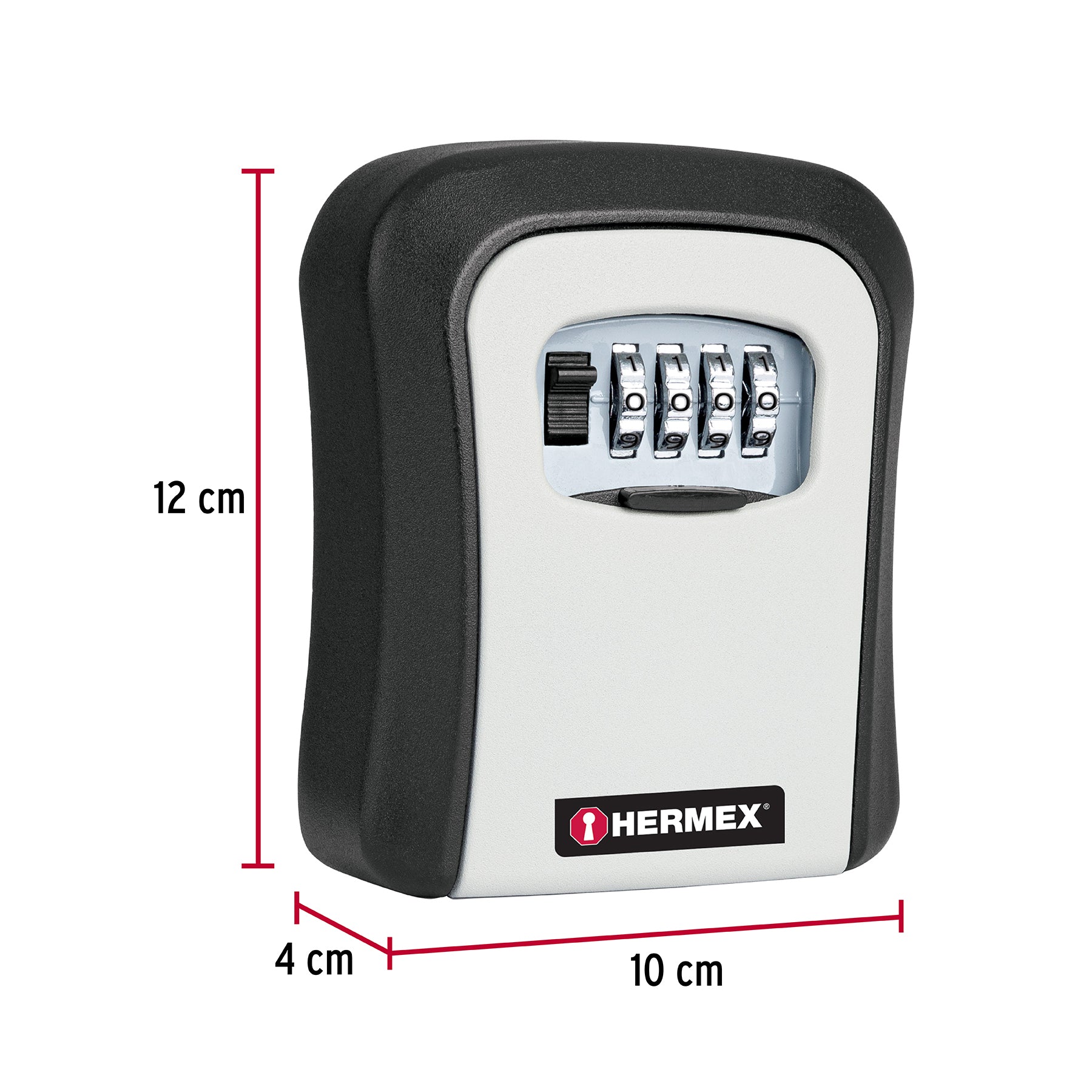 Caja de combinación guardallaves para pared, 12cm, HERMEX