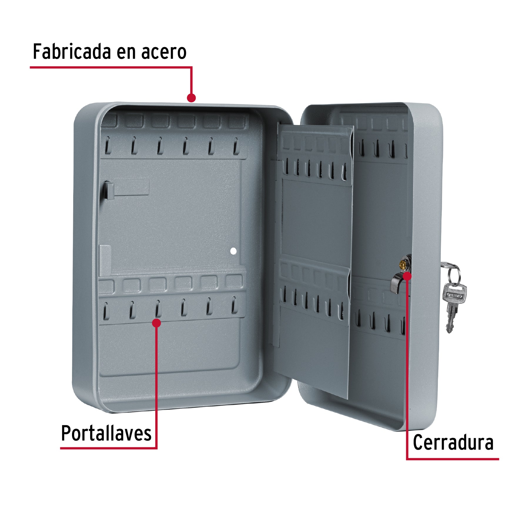 Caja con 36 ganchos para llaves, HERMEX