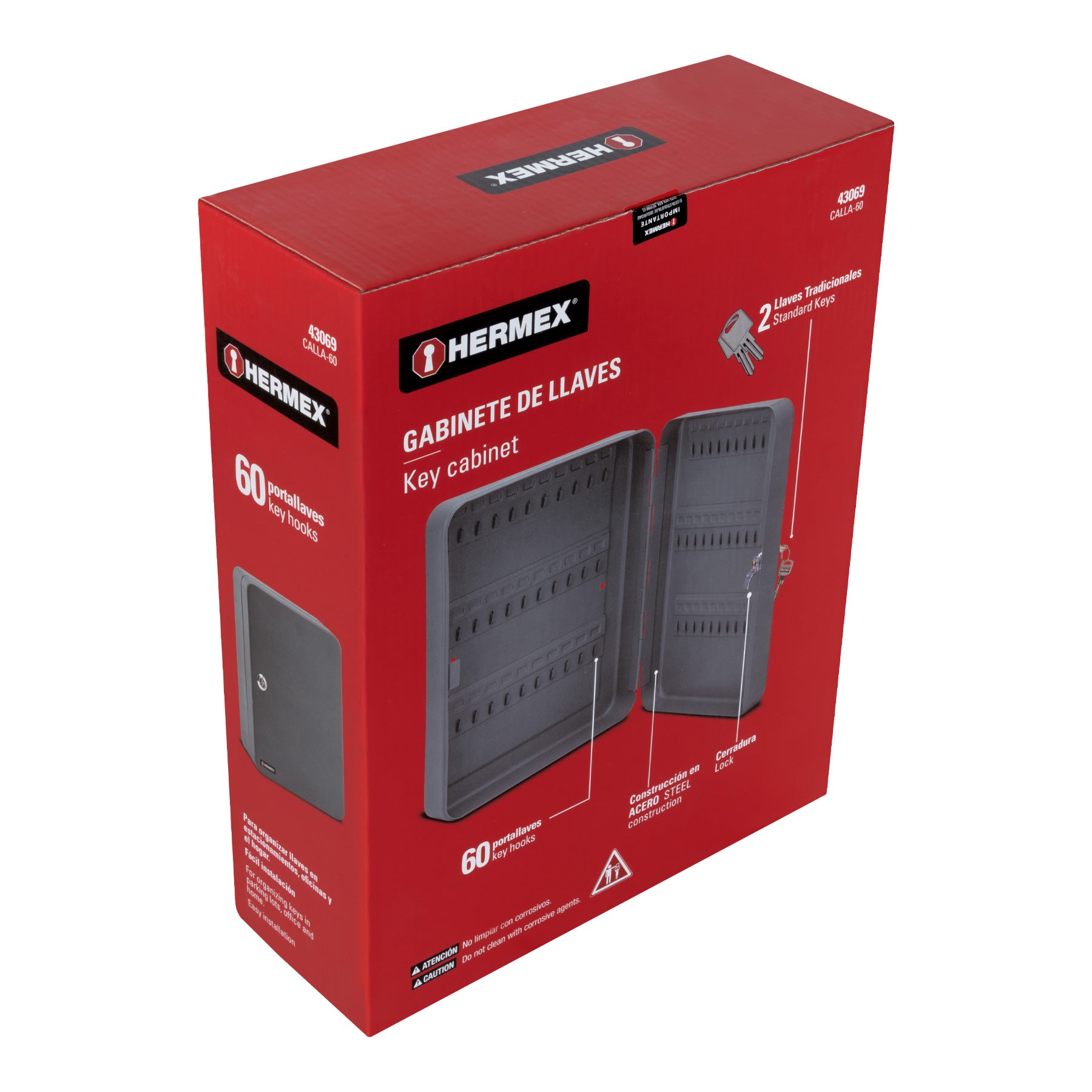 Caja con 60 ganchos para llaves, HERMEX