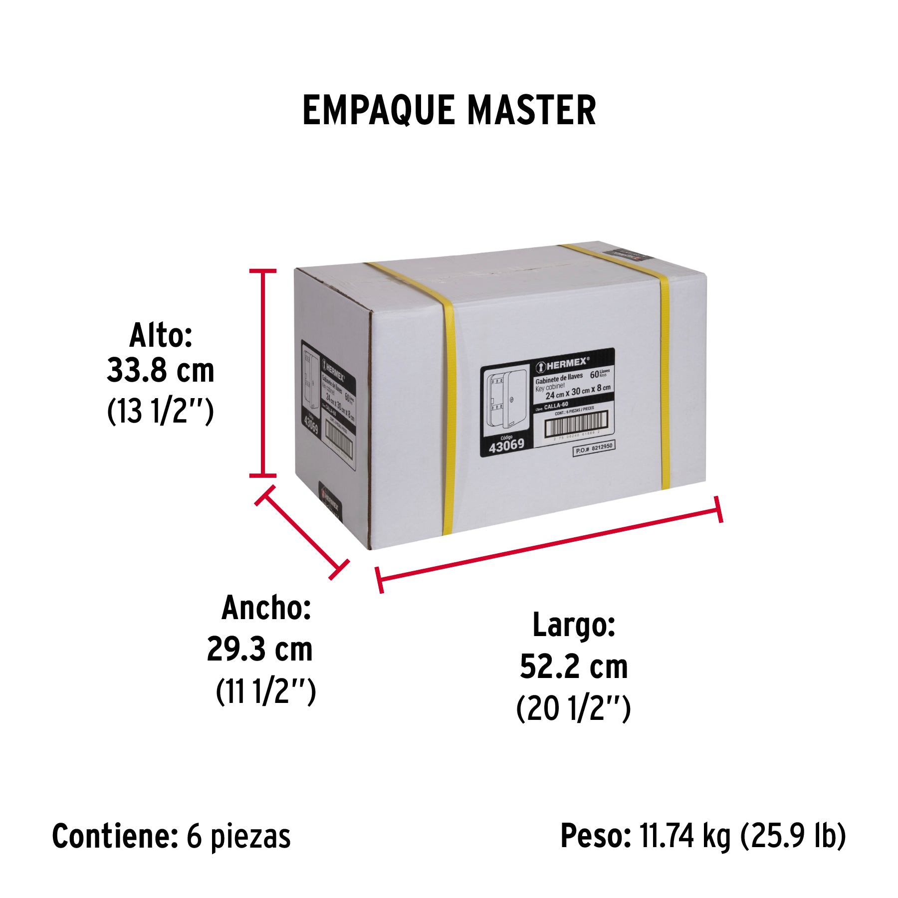 Caja con 60 ganchos para llaves, HERMEX - Empaque