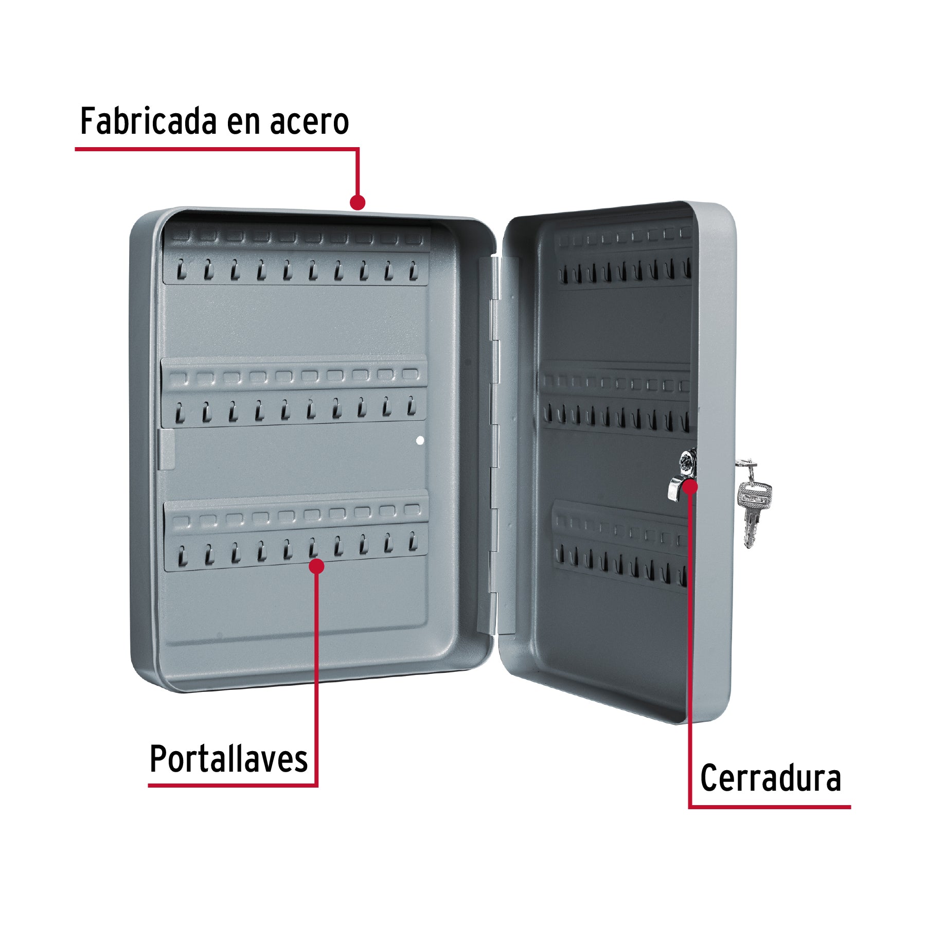 Caja con 60 ganchos para llaves, HERMEX