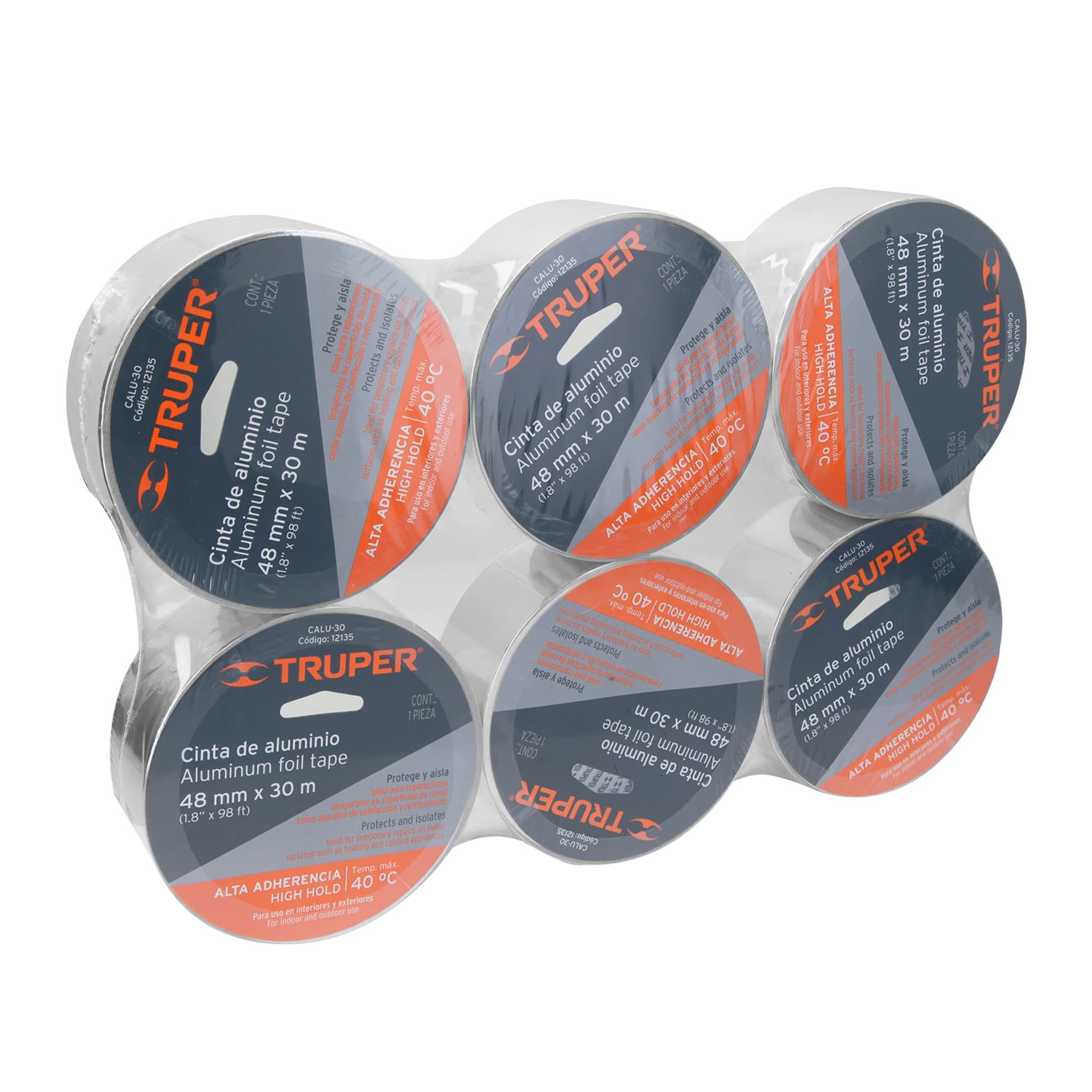 Cinta de aluminio de 48 mm x 30 m, TRUPER