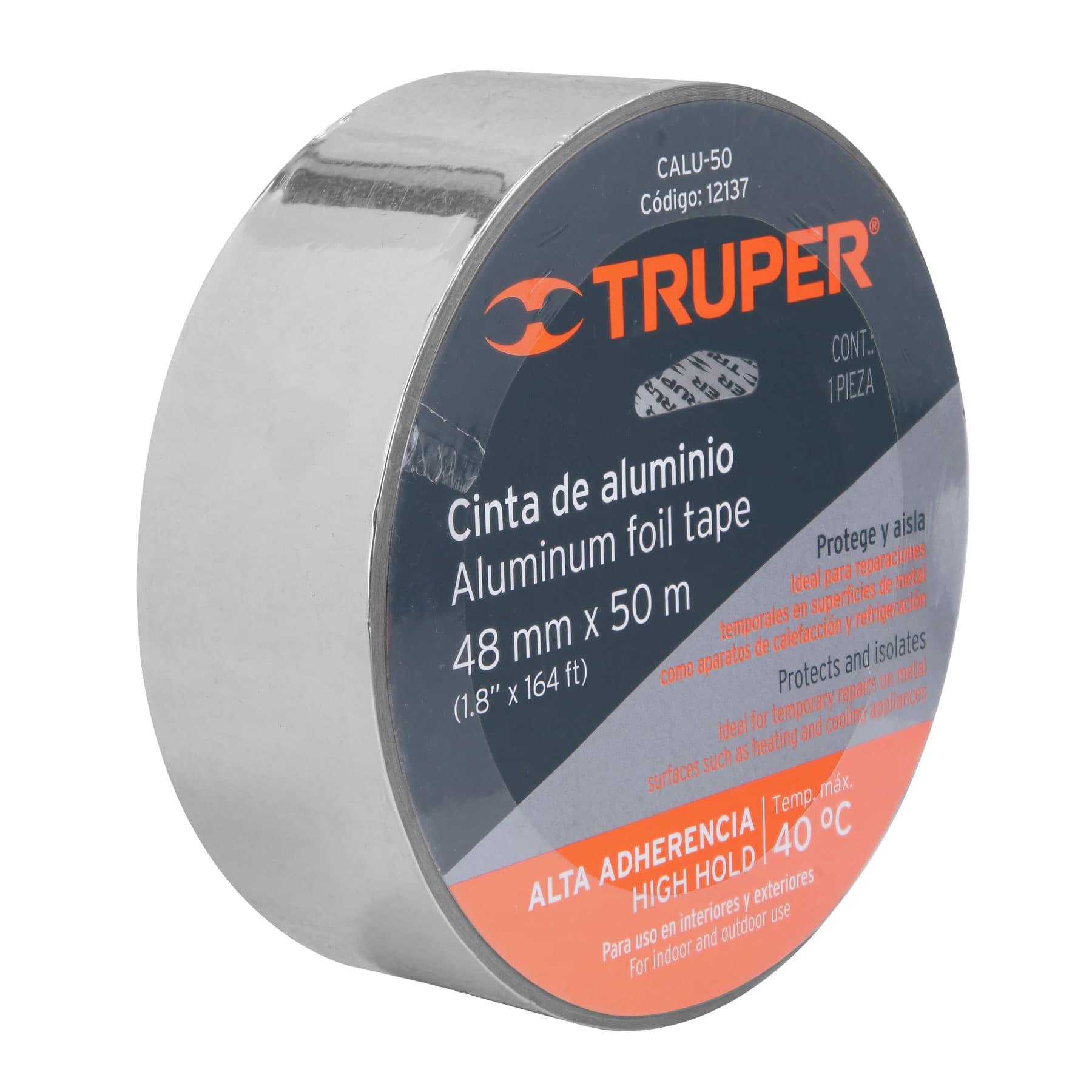 Cinta de aluminio de 48 mm x 50 m, TRUPER