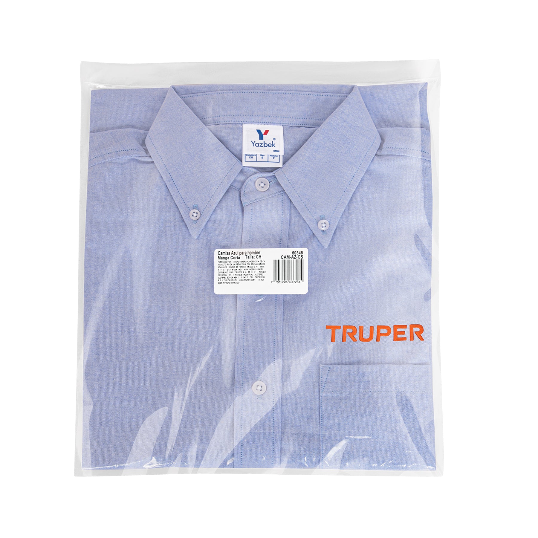 Camisa manga corta para hombre, azul, CH, TRUPER