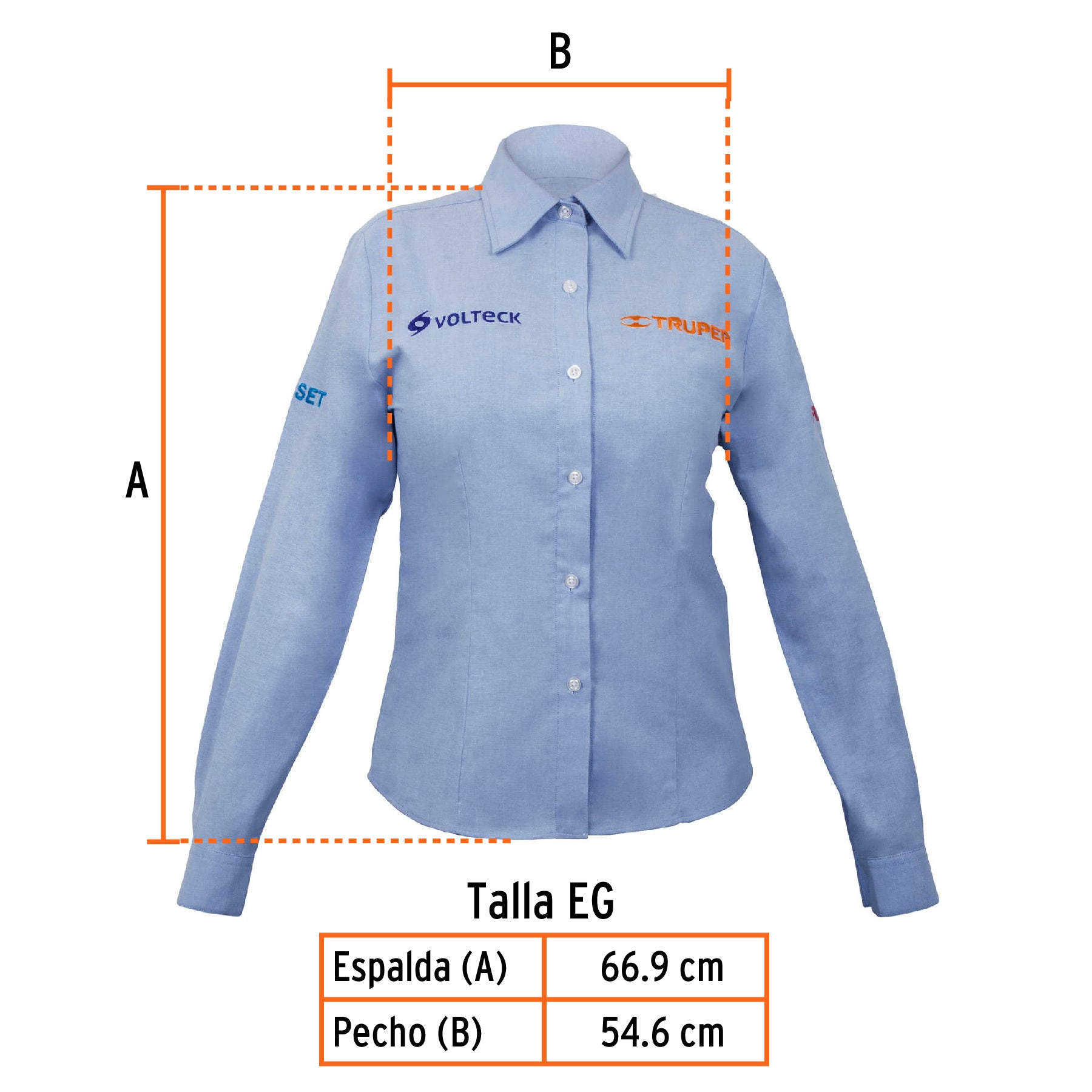 Camisa manga larga para mujer, azul, EG, TRUPER