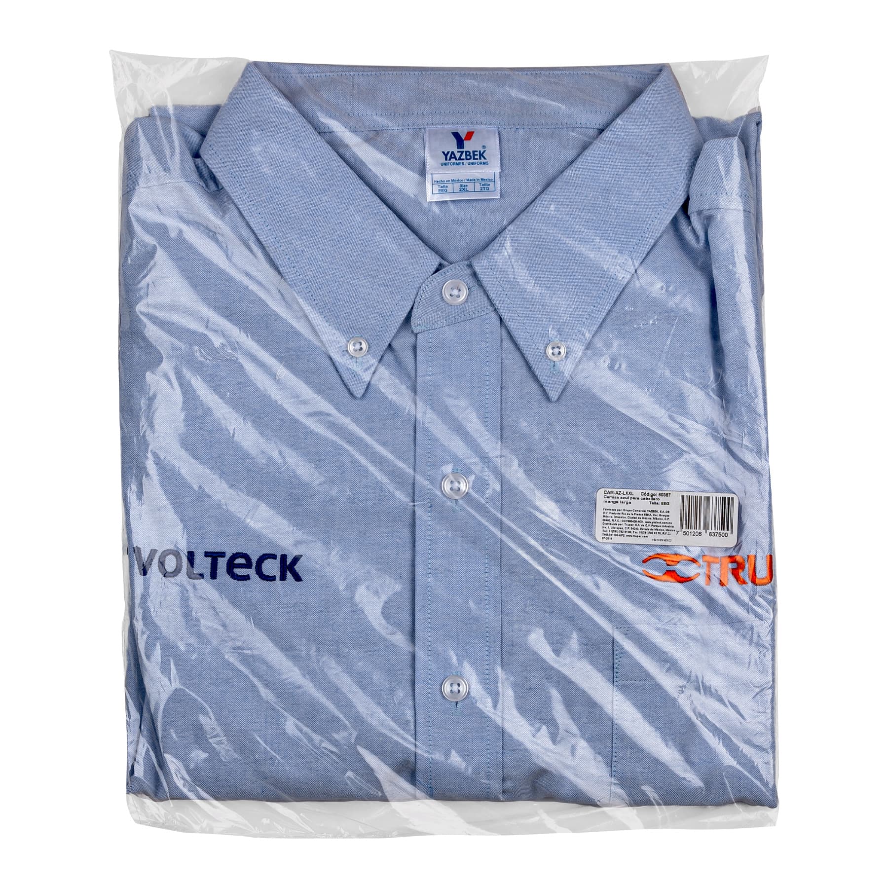 Camisa manga larga para hombre, azul, EEG, TRUPER
