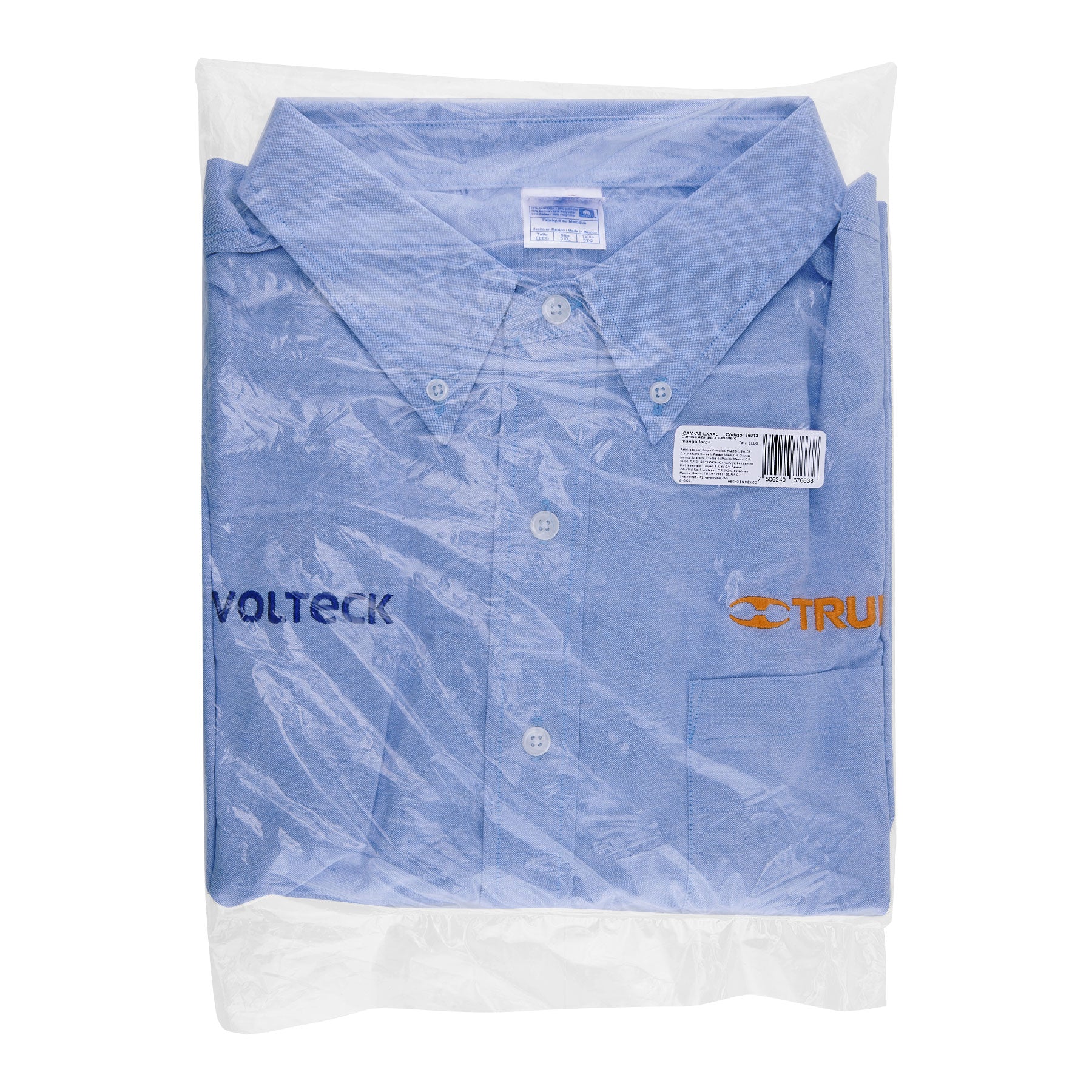 Camisa manga larga para hombre, azul, EEEG, TRUPER