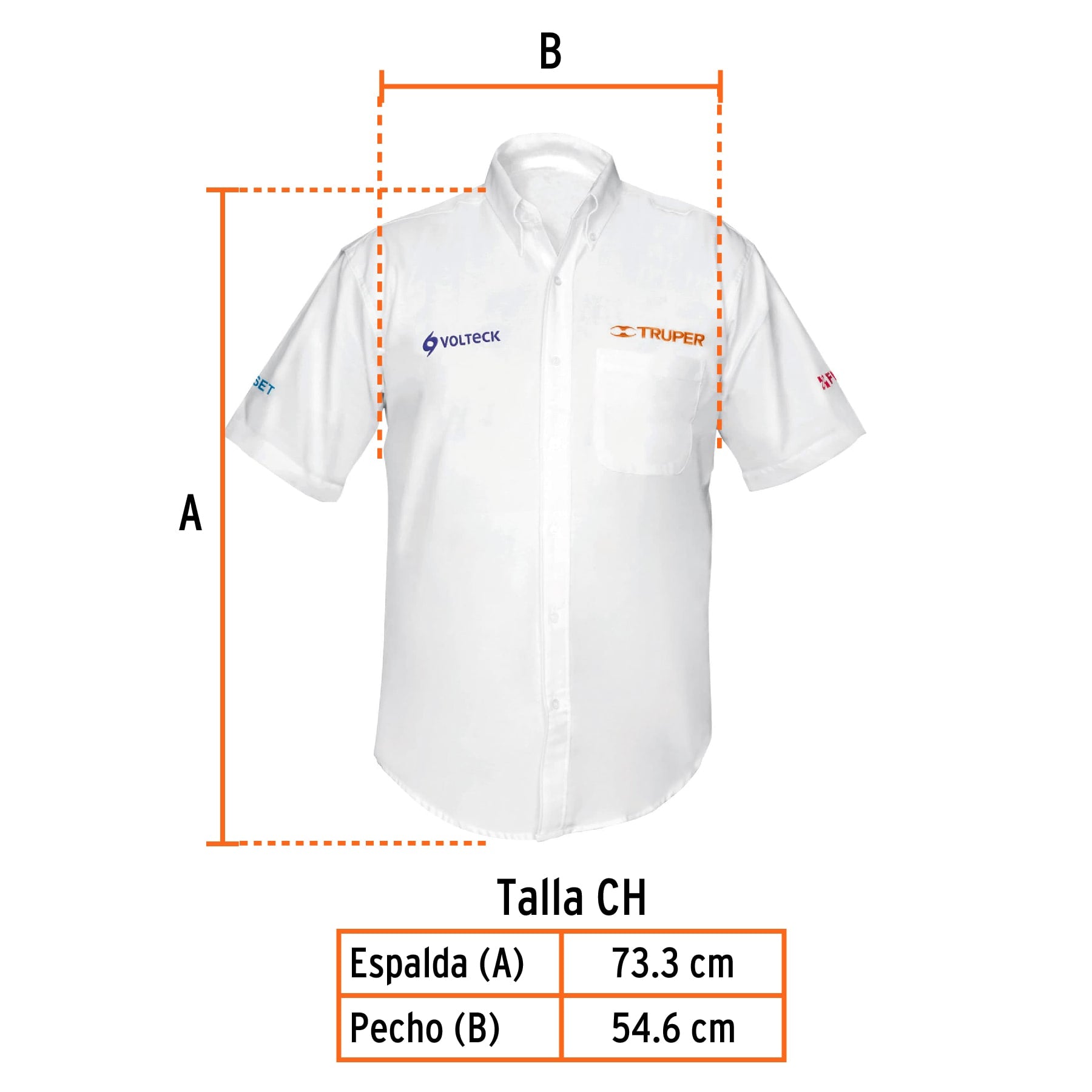 Camisa manga corta para hombre, blanca, CH, TRUPER
