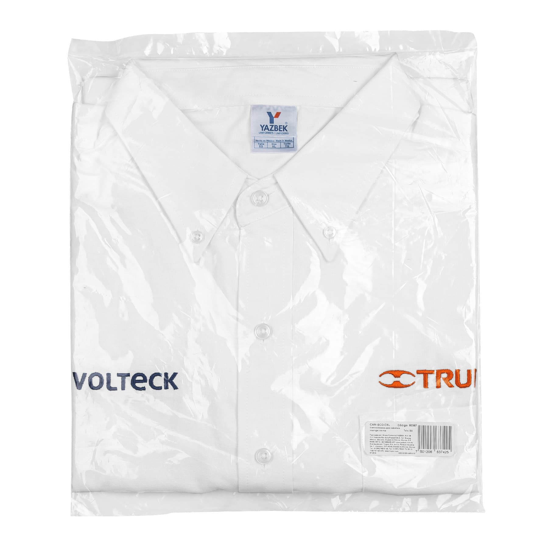 Camisa manga corta para hombre, blanca, EG, TRUPER