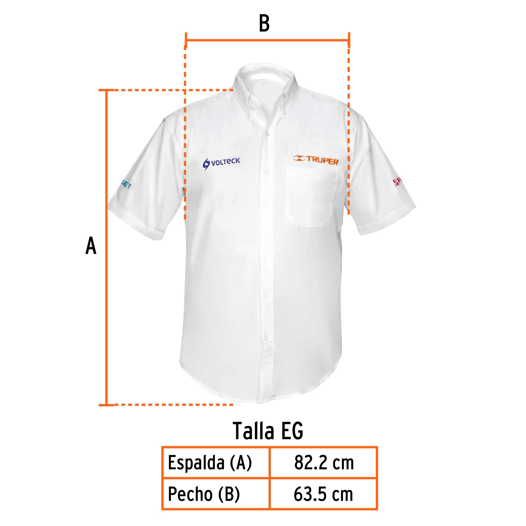 Camisa manga corta para hombre, blanca, EG, TRUPER
