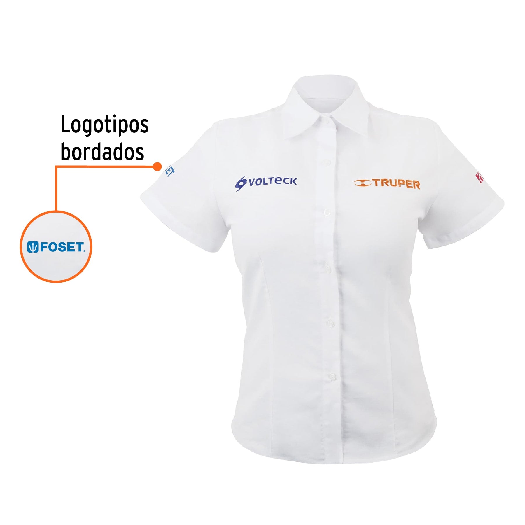Camisa manga corta para mujer, blanca, M, TRUPER