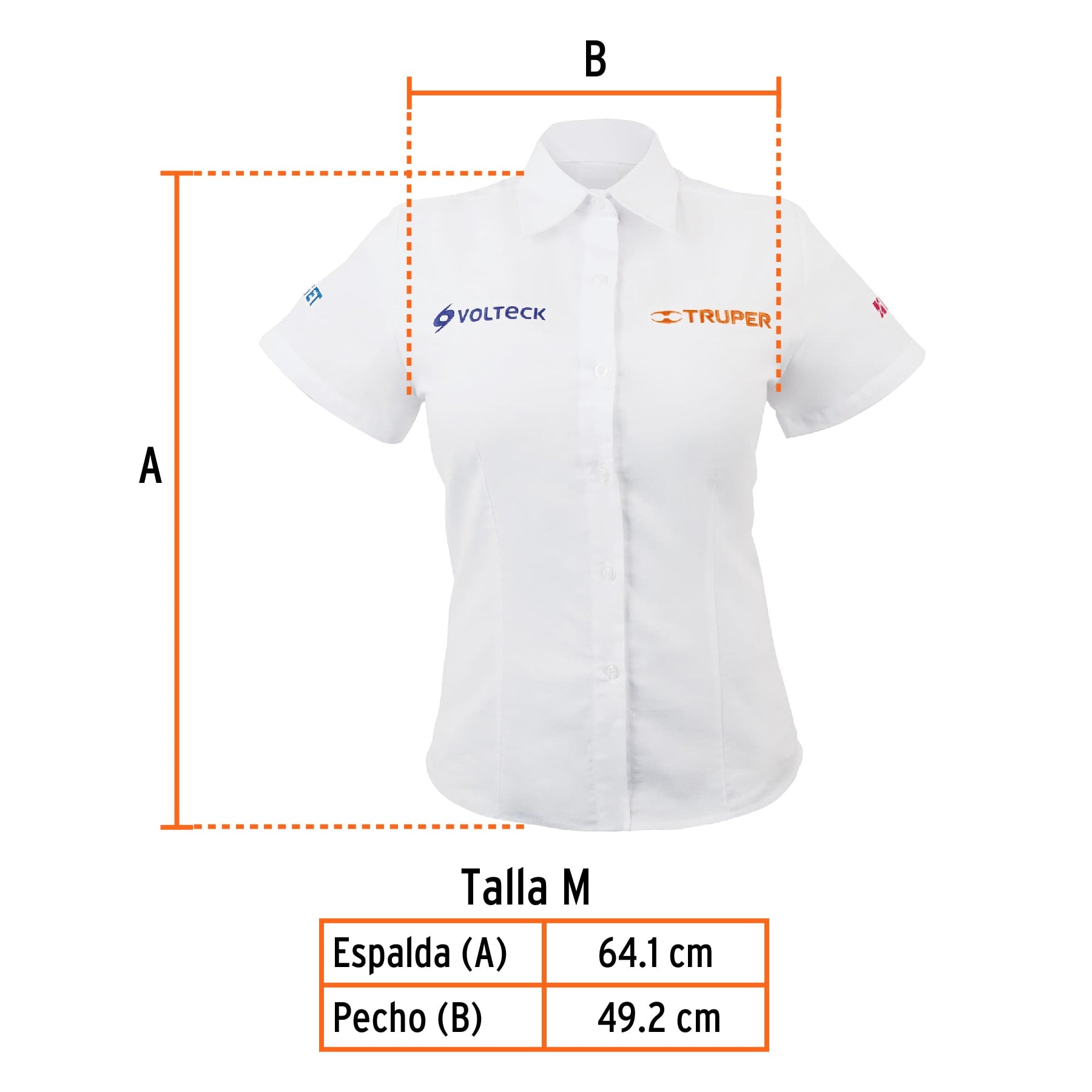 Camisa manga corta para mujer, blanca, M, TRUPER