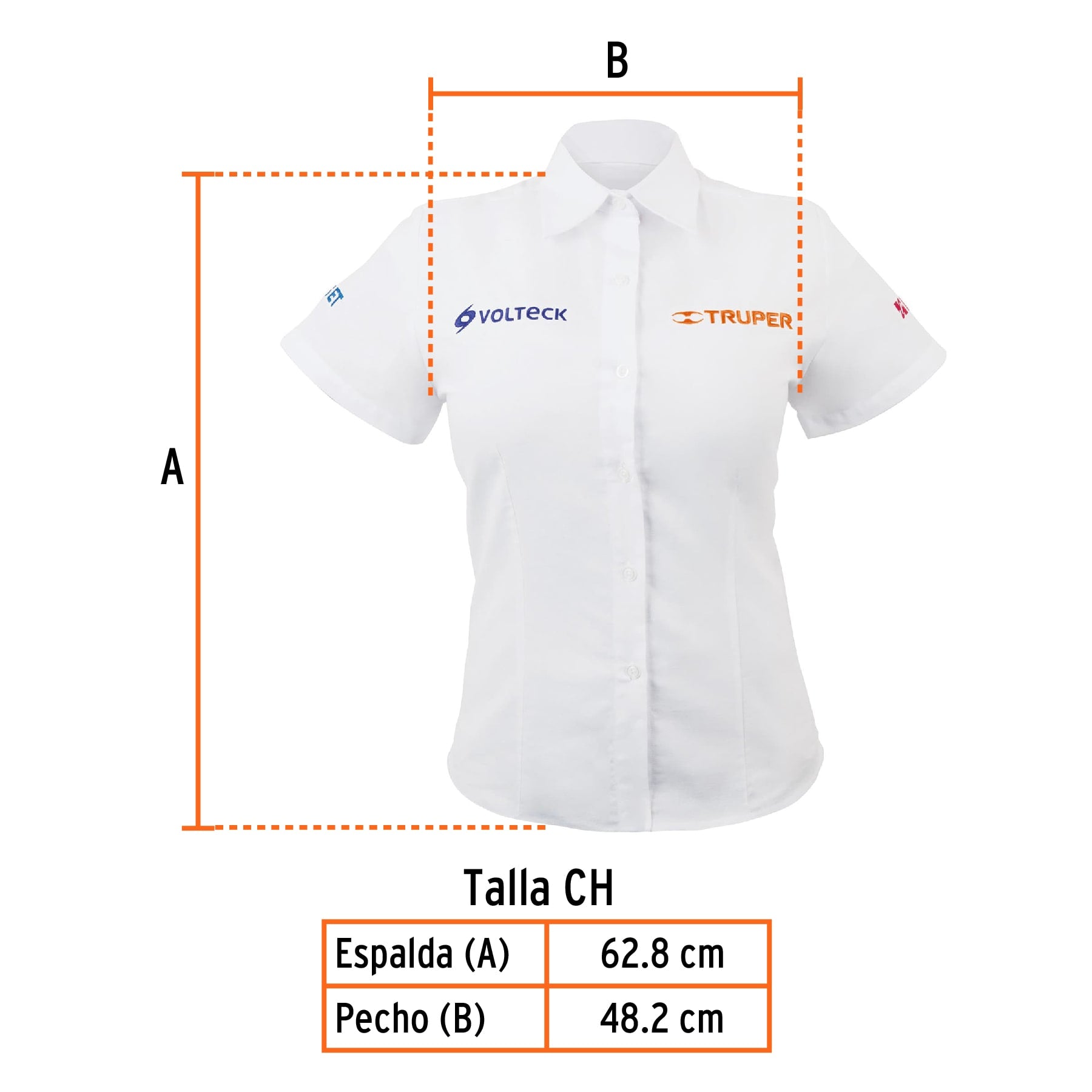 Camisa manga corta para mujer, blanca, CH, TRUPER