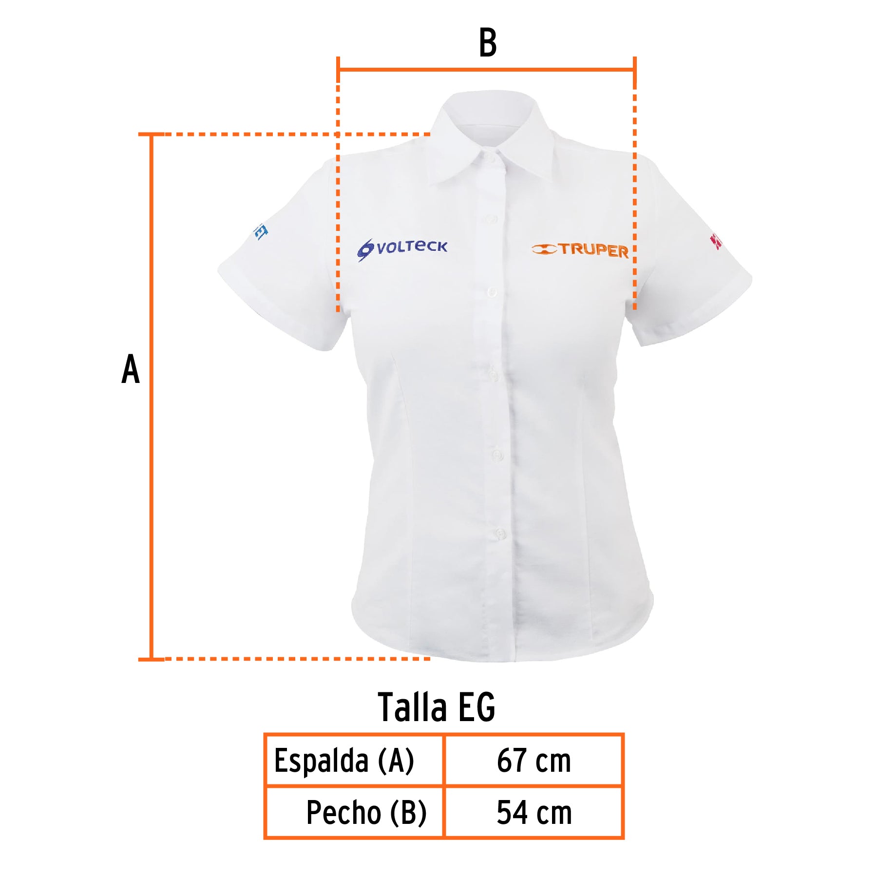 Camisa manga corta para mujer, blanca, EG, TRUPER