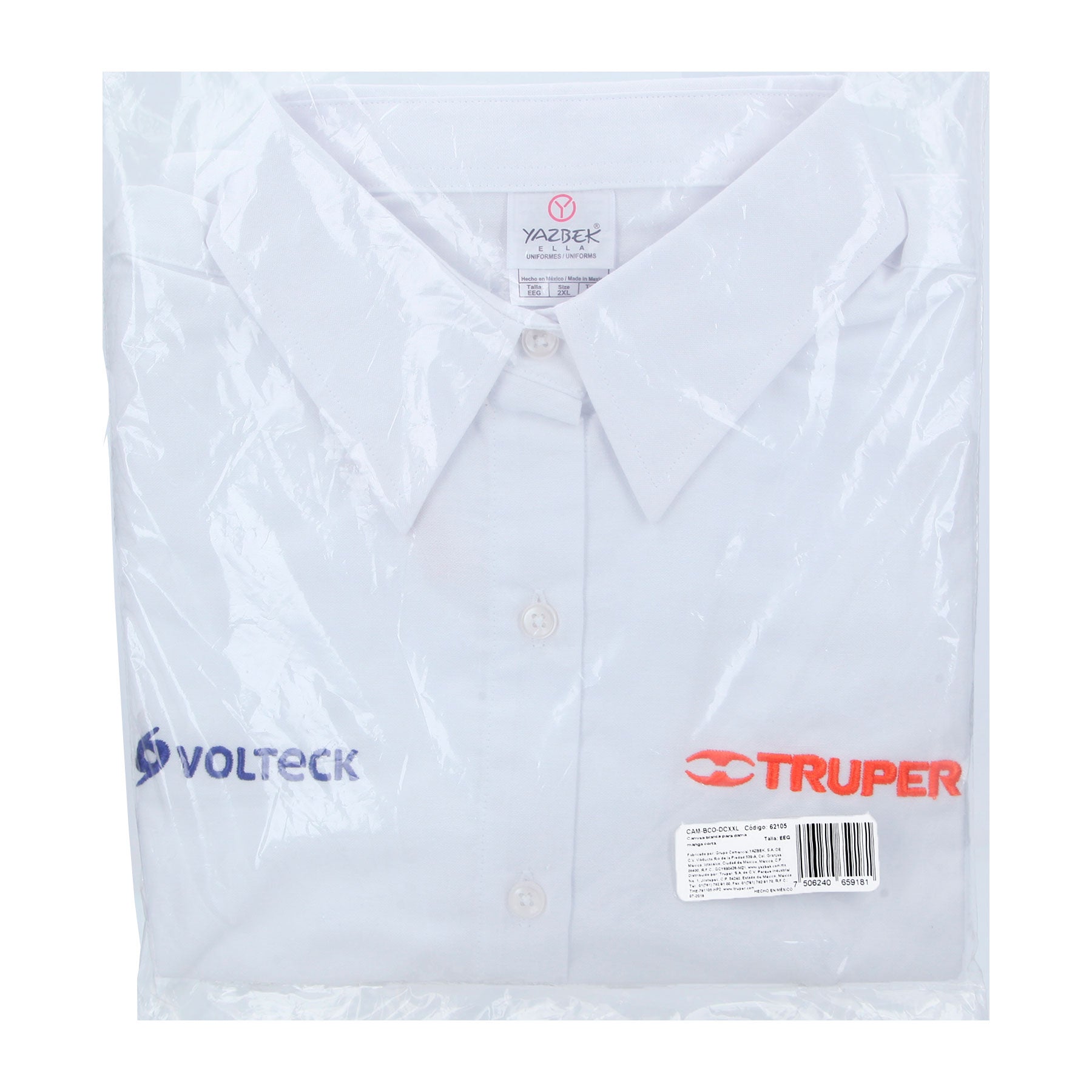 Camisa manga corta para mujer, blanca, EEG, TRUPER