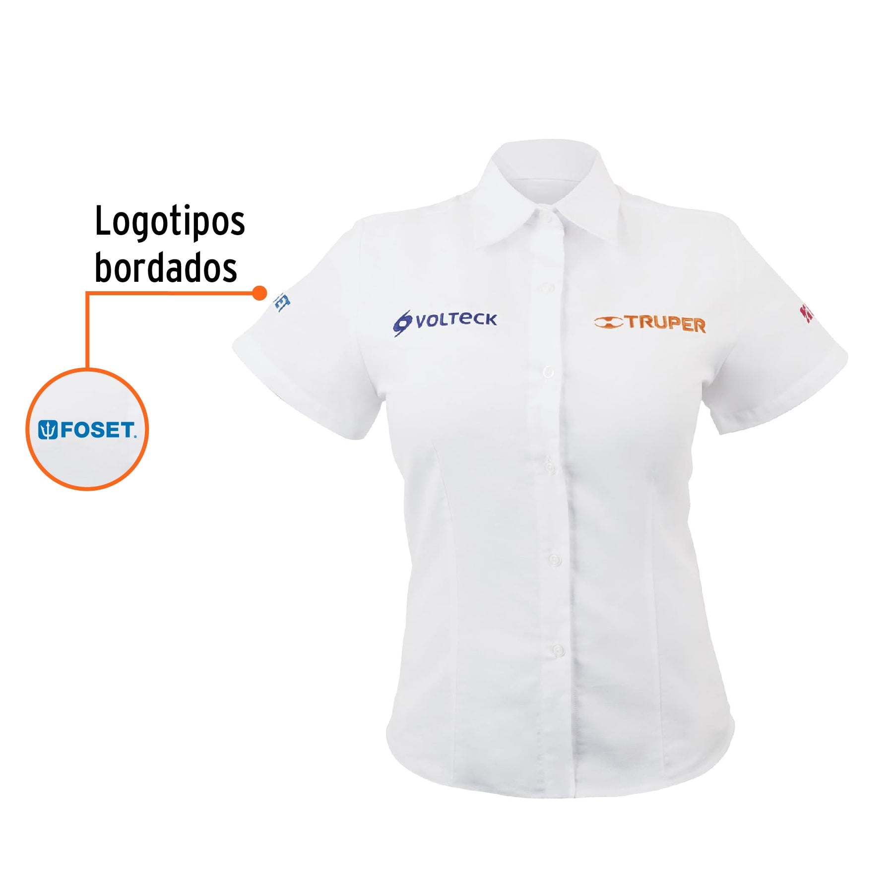 Camisa manga corta para mujer, blanca, EEG, TRUPER