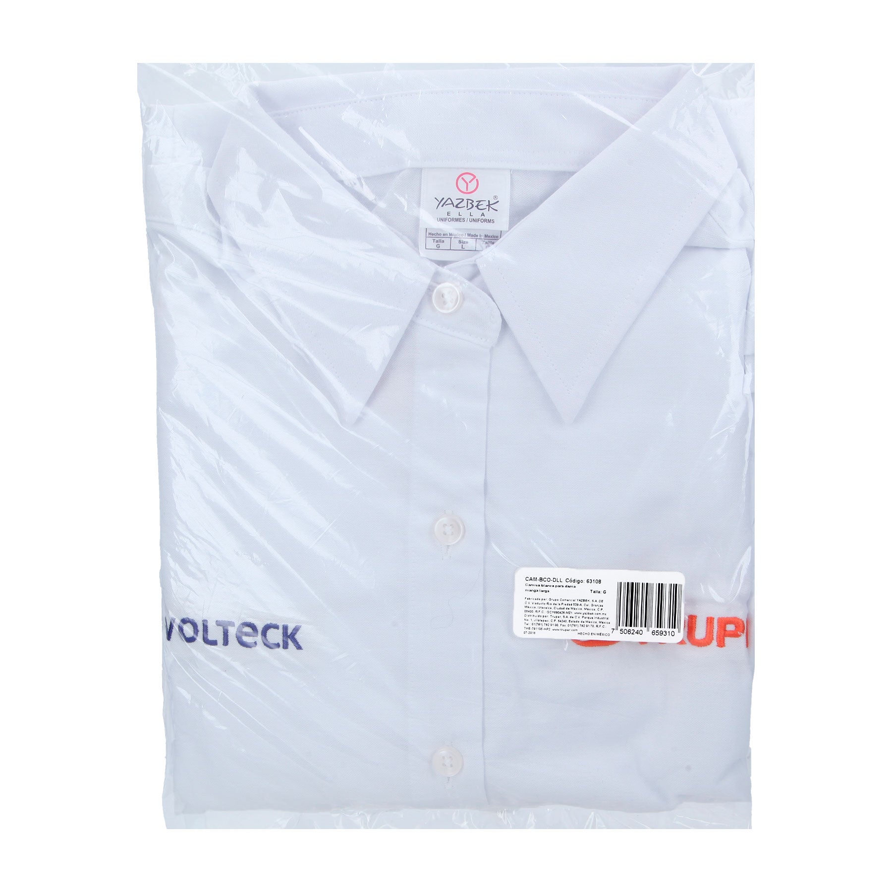 Camisa manga larga para mujer, blanca, G, TRUPER
