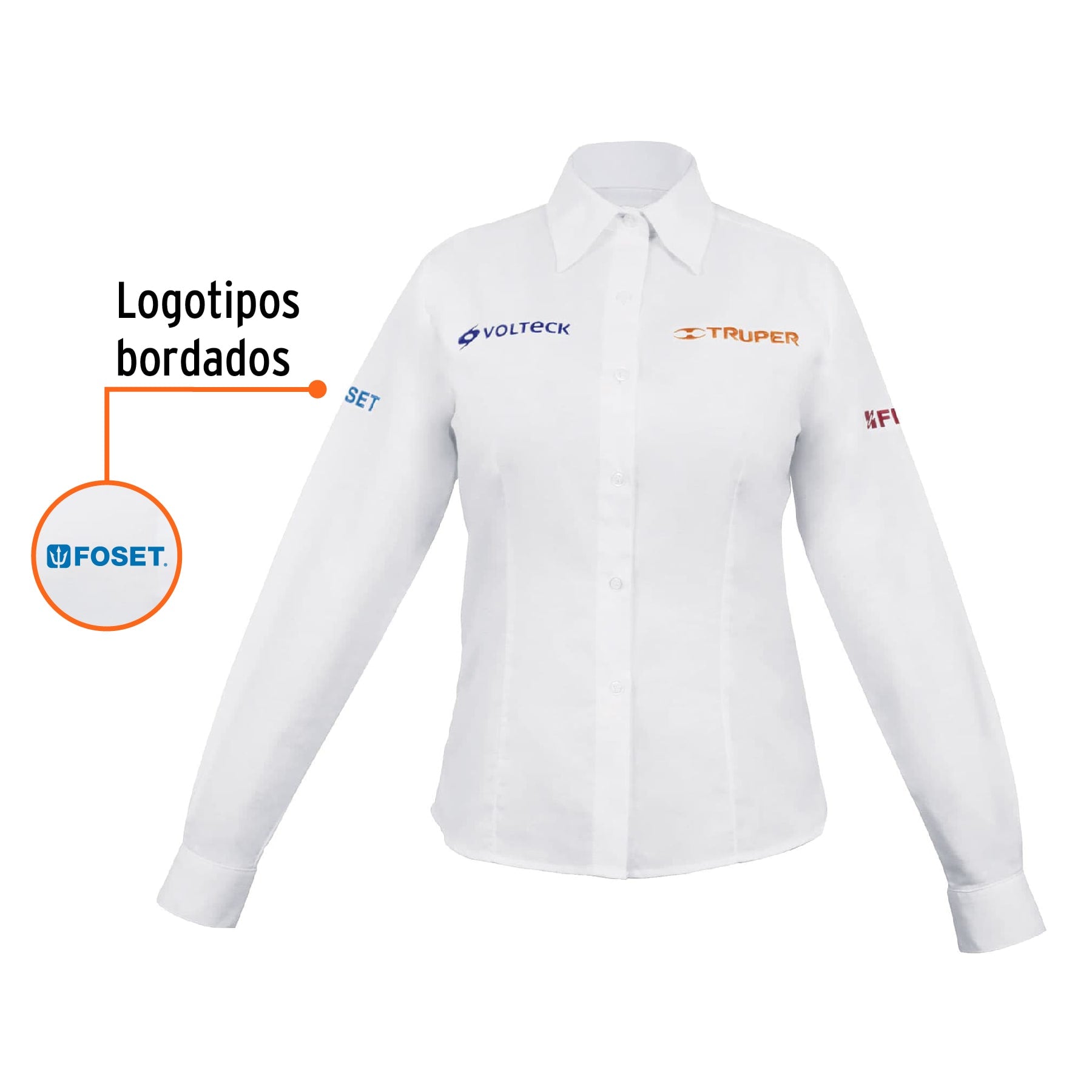 Camisa manga larga para mujer, blanca, G, TRUPER