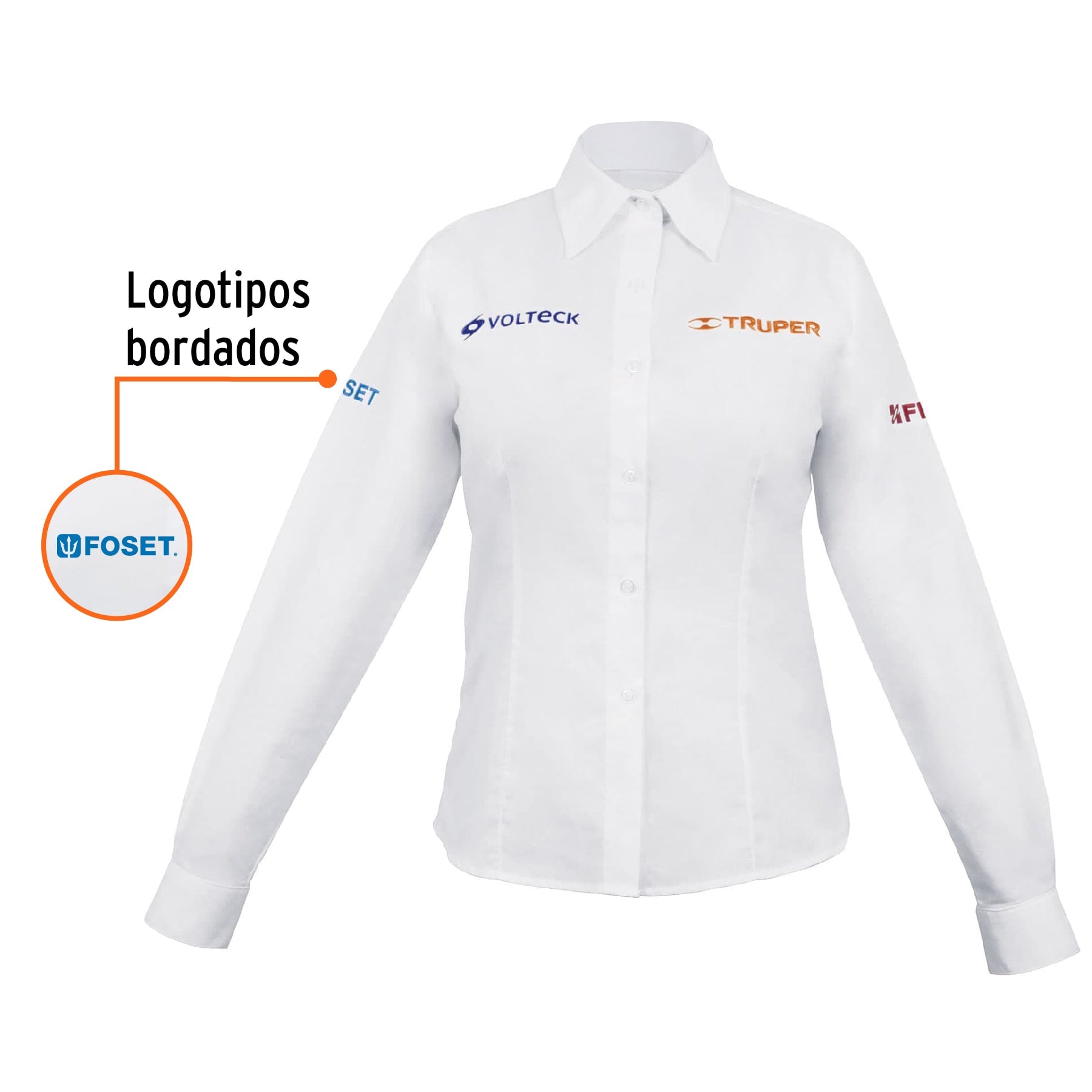 Camisa manga larga para mujer, blanca, M, TRUPER