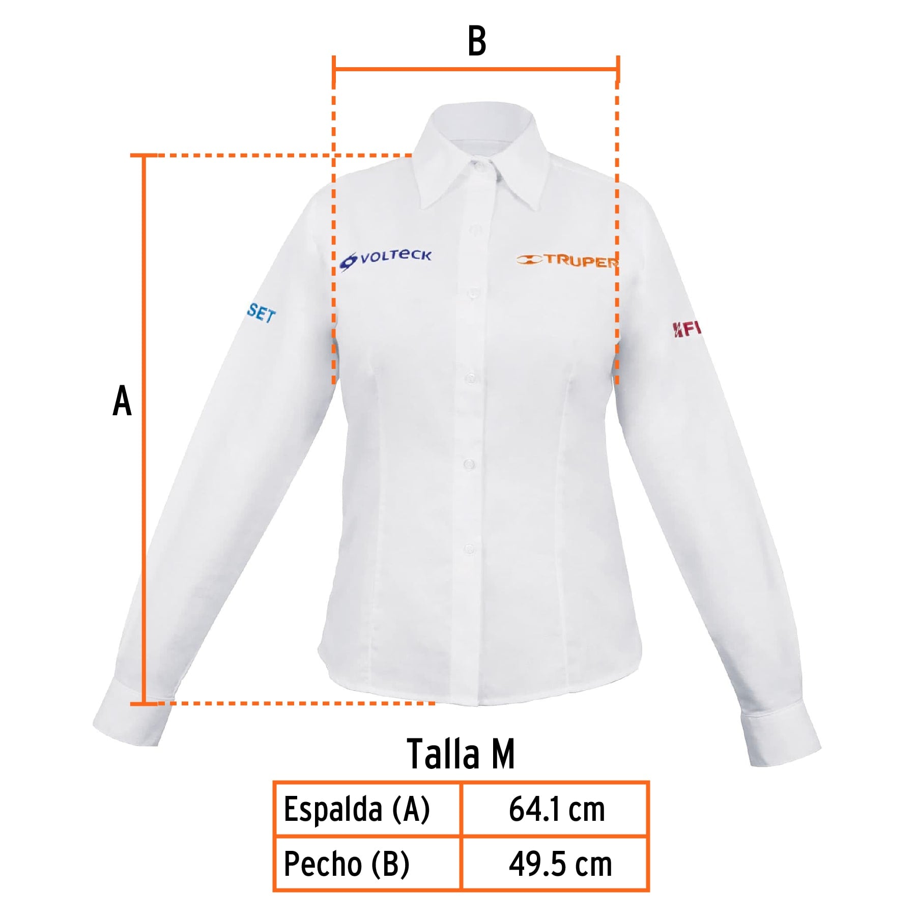 Camisa manga larga para mujer, blanca, M, TRUPER