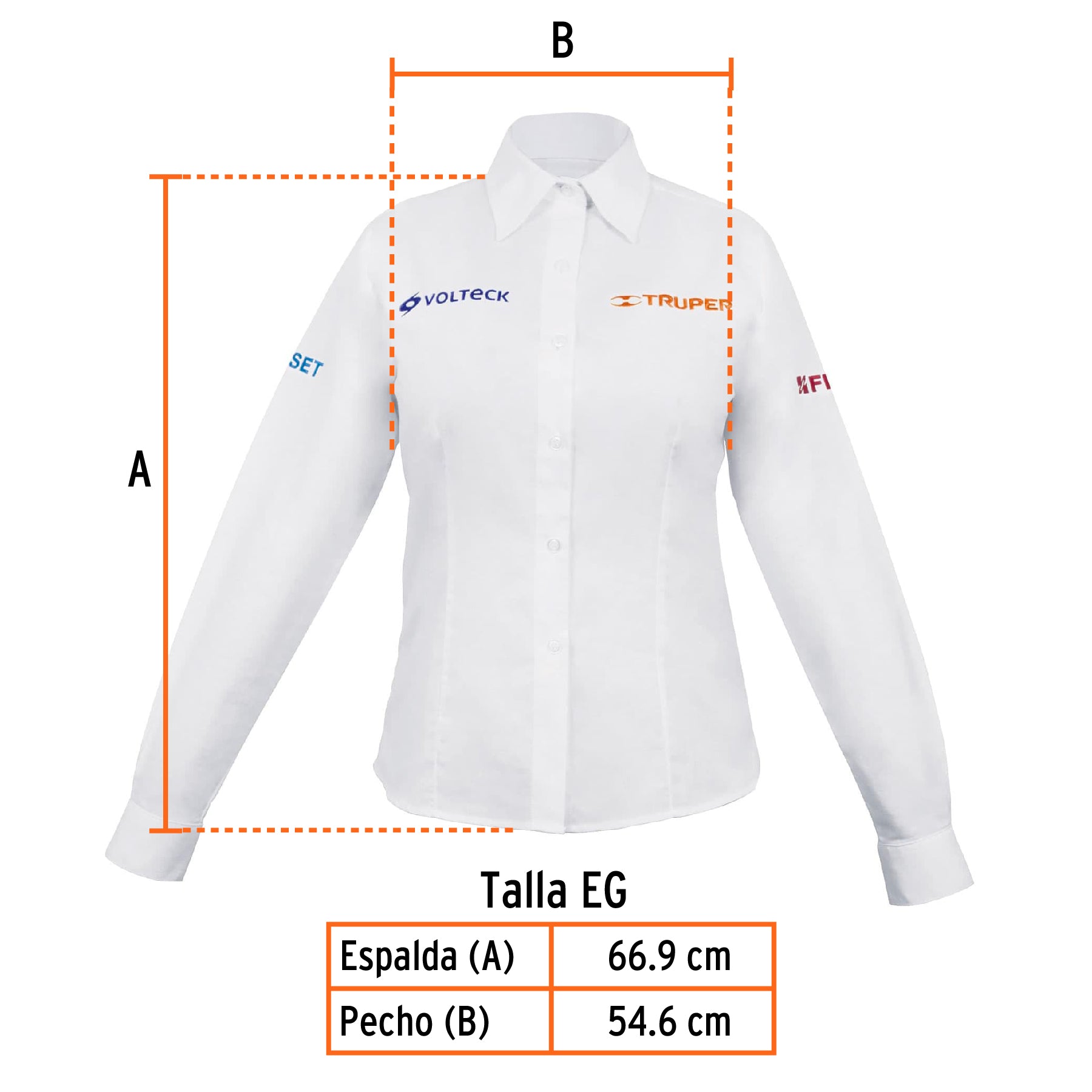 Camisa manga larga para mujer, blanca, EG, TRUPER