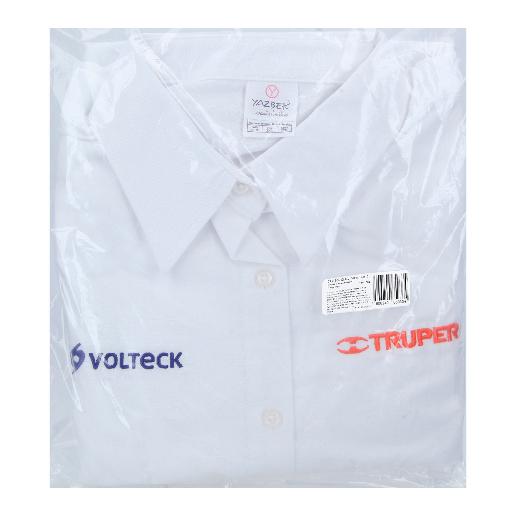 Camisa manga larga para mujer, blanca, EEG, TRUPER