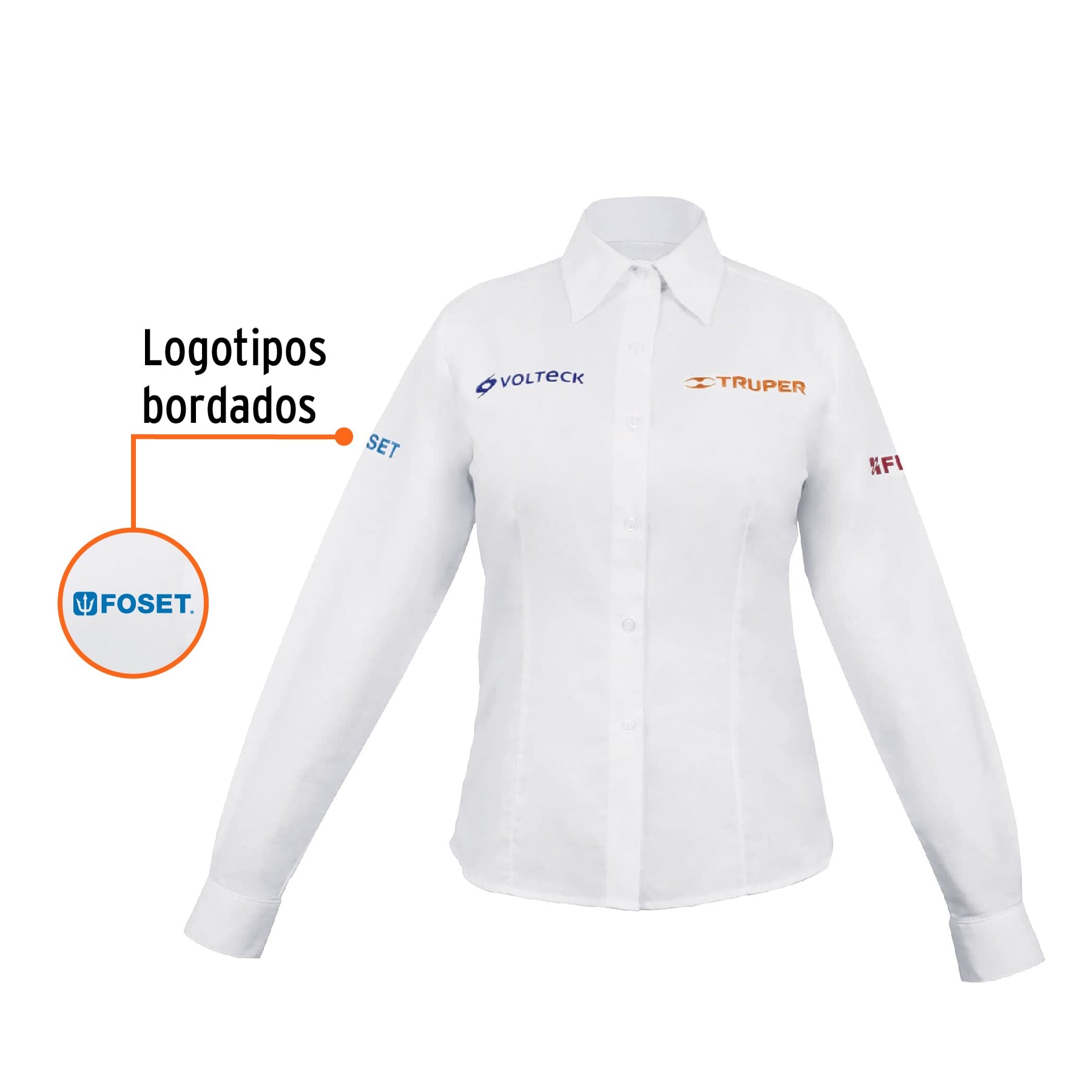 Camisa manga larga para mujer, blanca, EEG, TRUPER