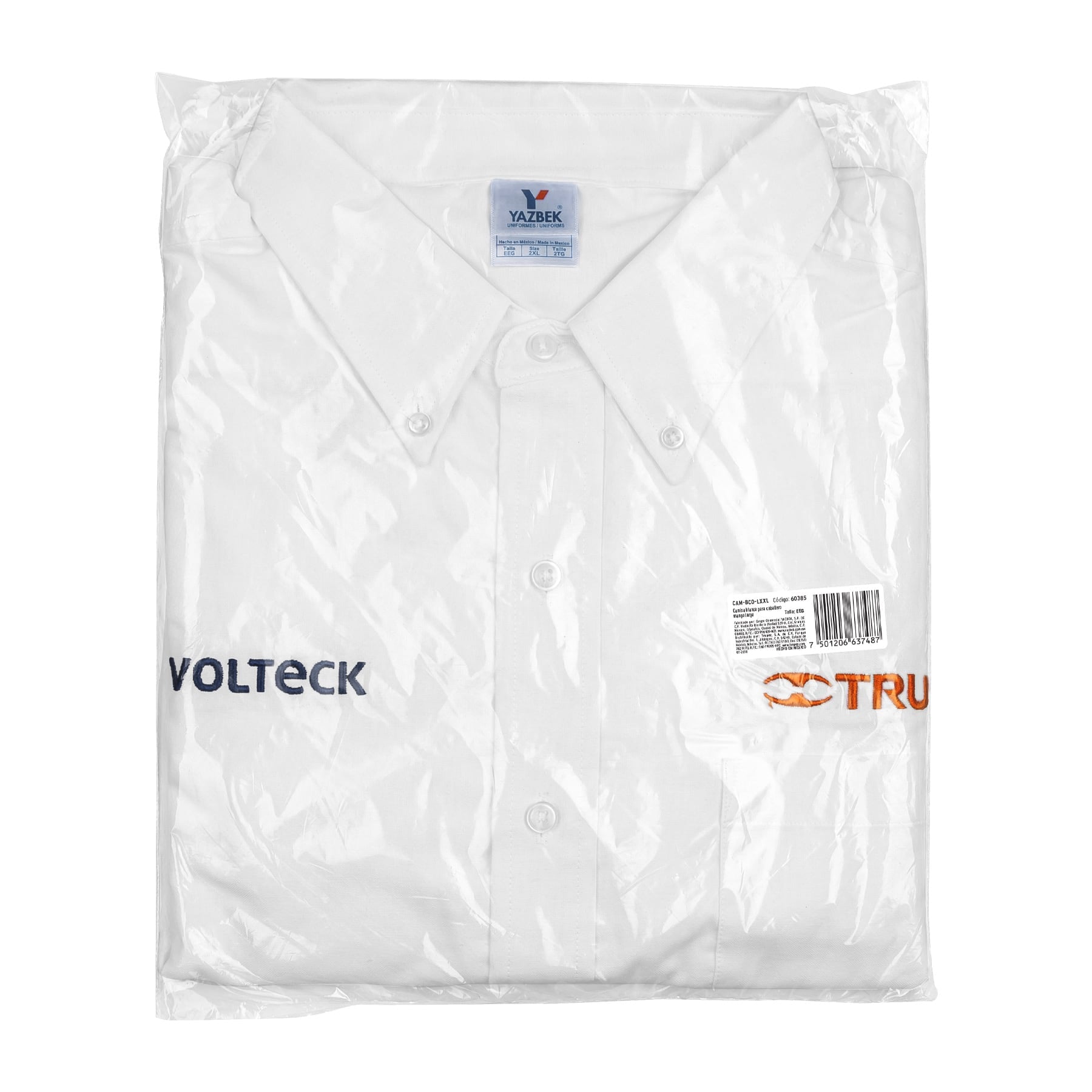 Camisa manga larga para hombre, blanca, EEG, TRUPER