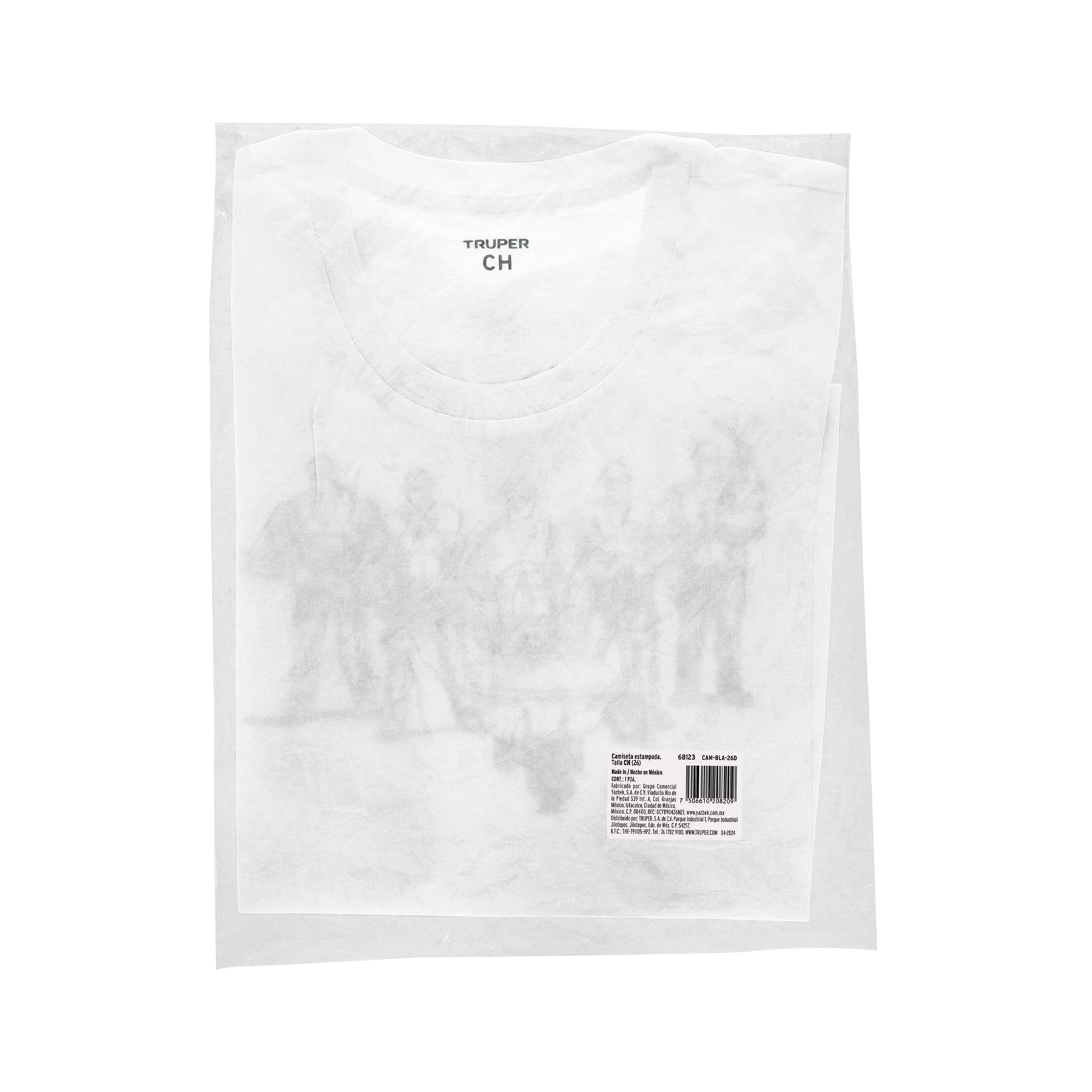 Playera cuello redondo para mujer, blanca, CH, TRUPER