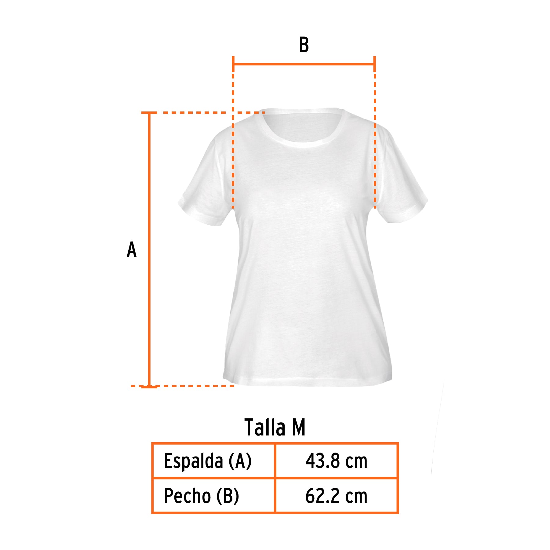 Playera cuello redondo para mujer, blanca, M, TRUPER
