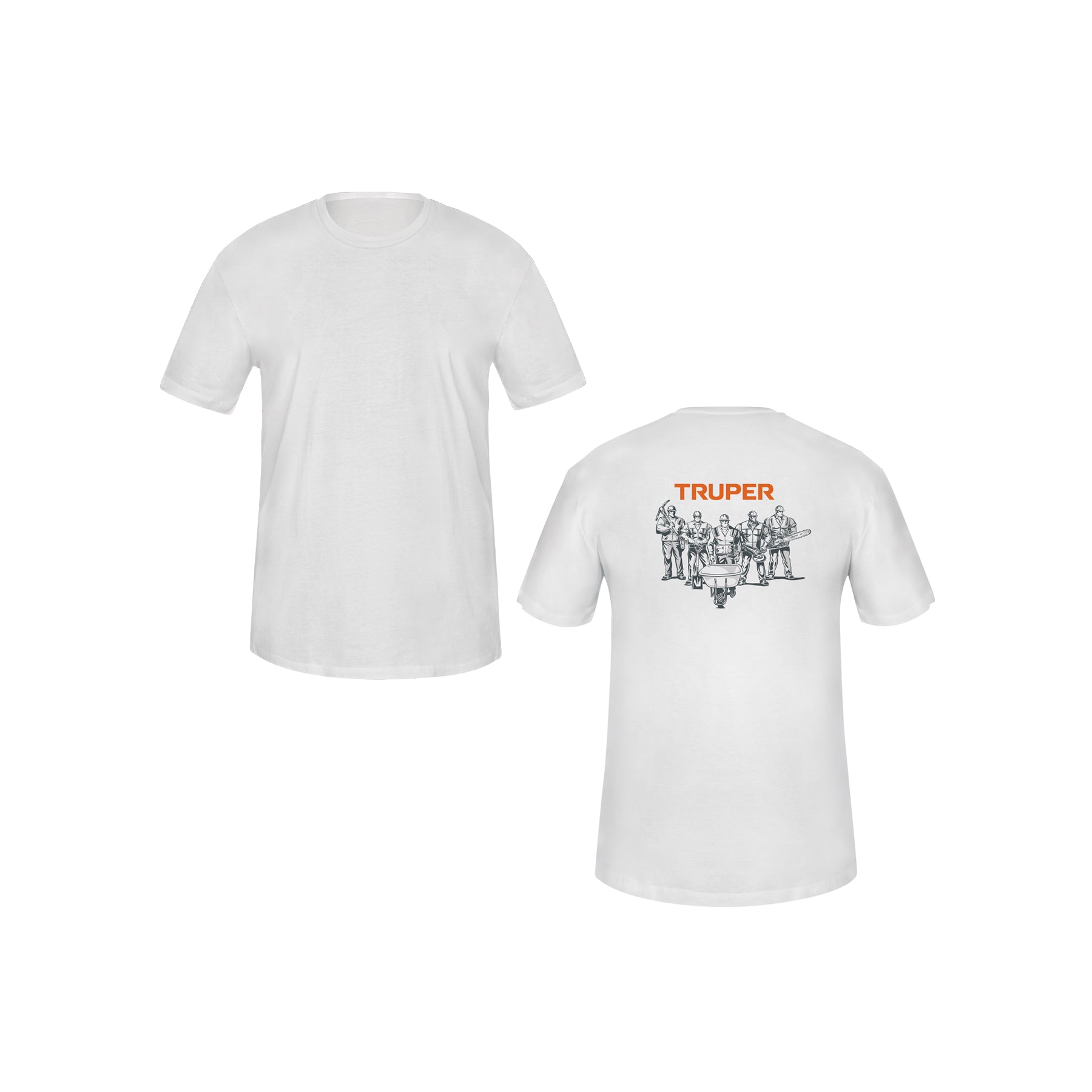 Playera cuello redondo para hombre, blanca, CH, TRUPER
