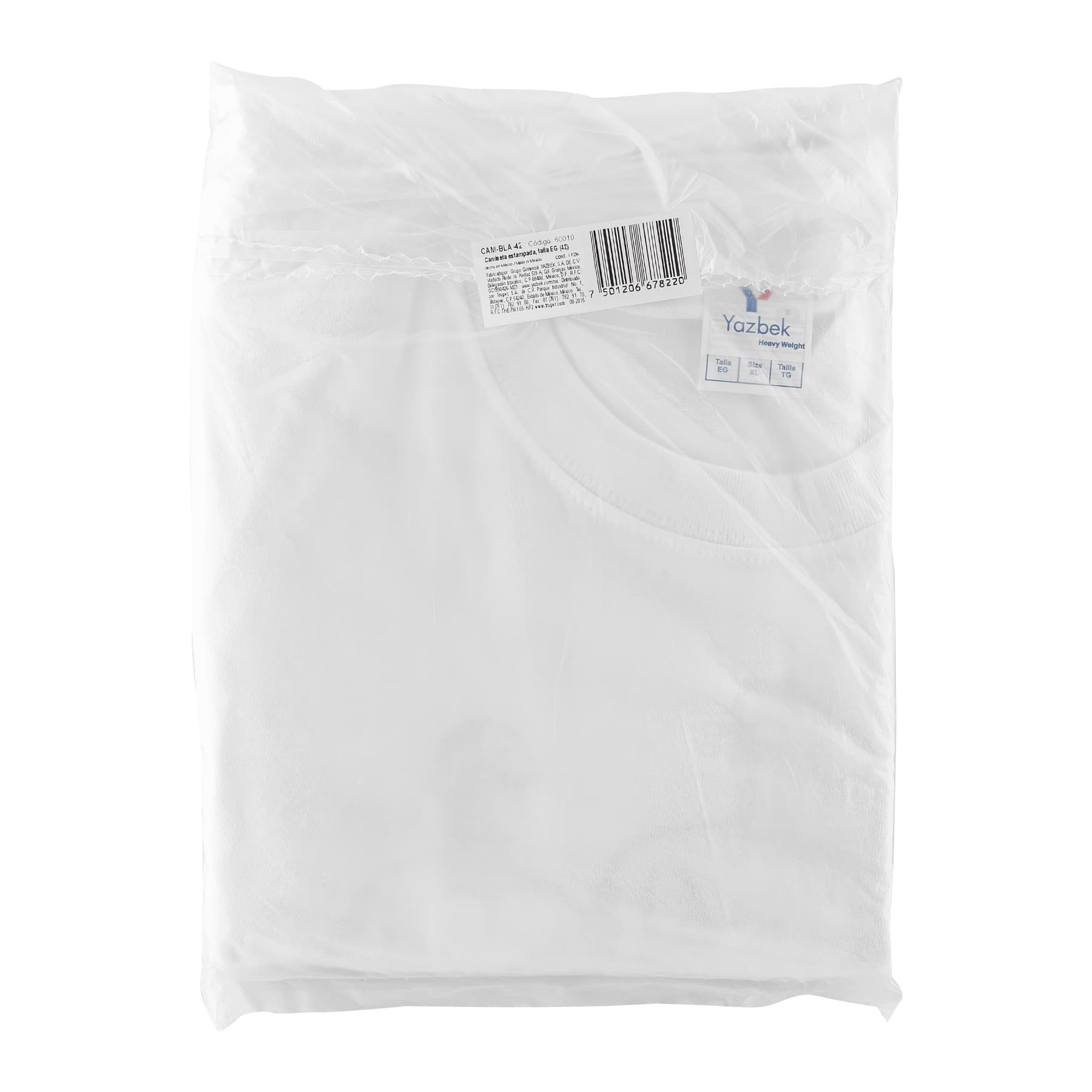 Playera cuello redondo para hombre, blanca, EG, TRUPER