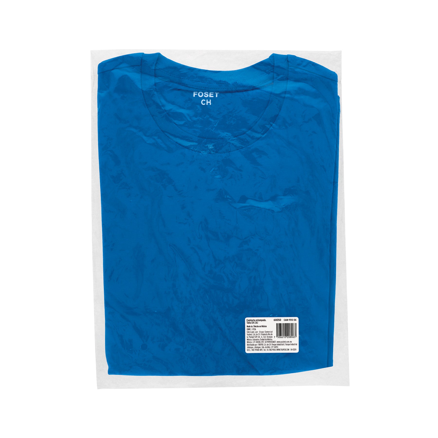 Playera cuello redondo para hombre, azul, CH, Truper