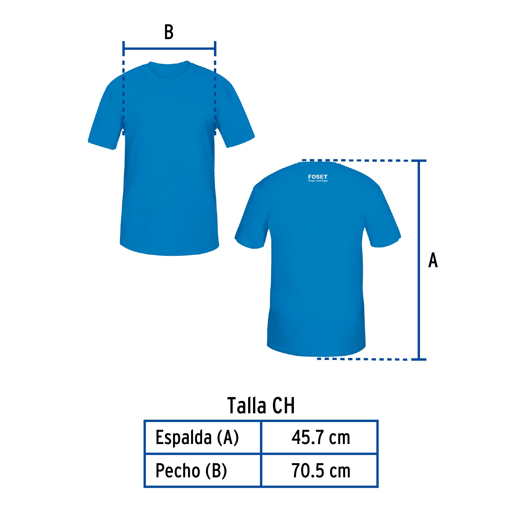 Playera cuello redondo para hombre, azul, CH, Truper