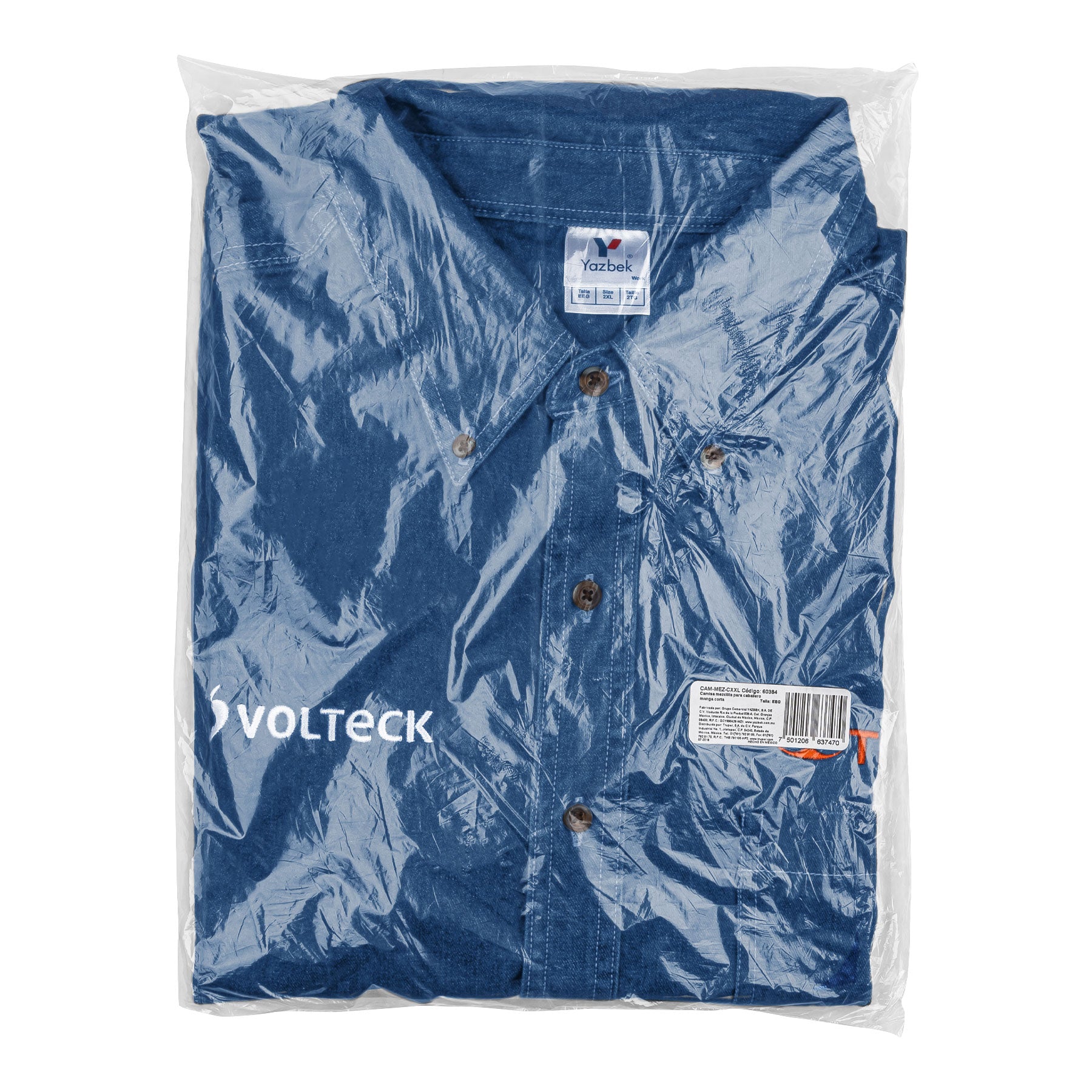 Camisa de mezclilla manga corta para hombre, EEG, TRUPER