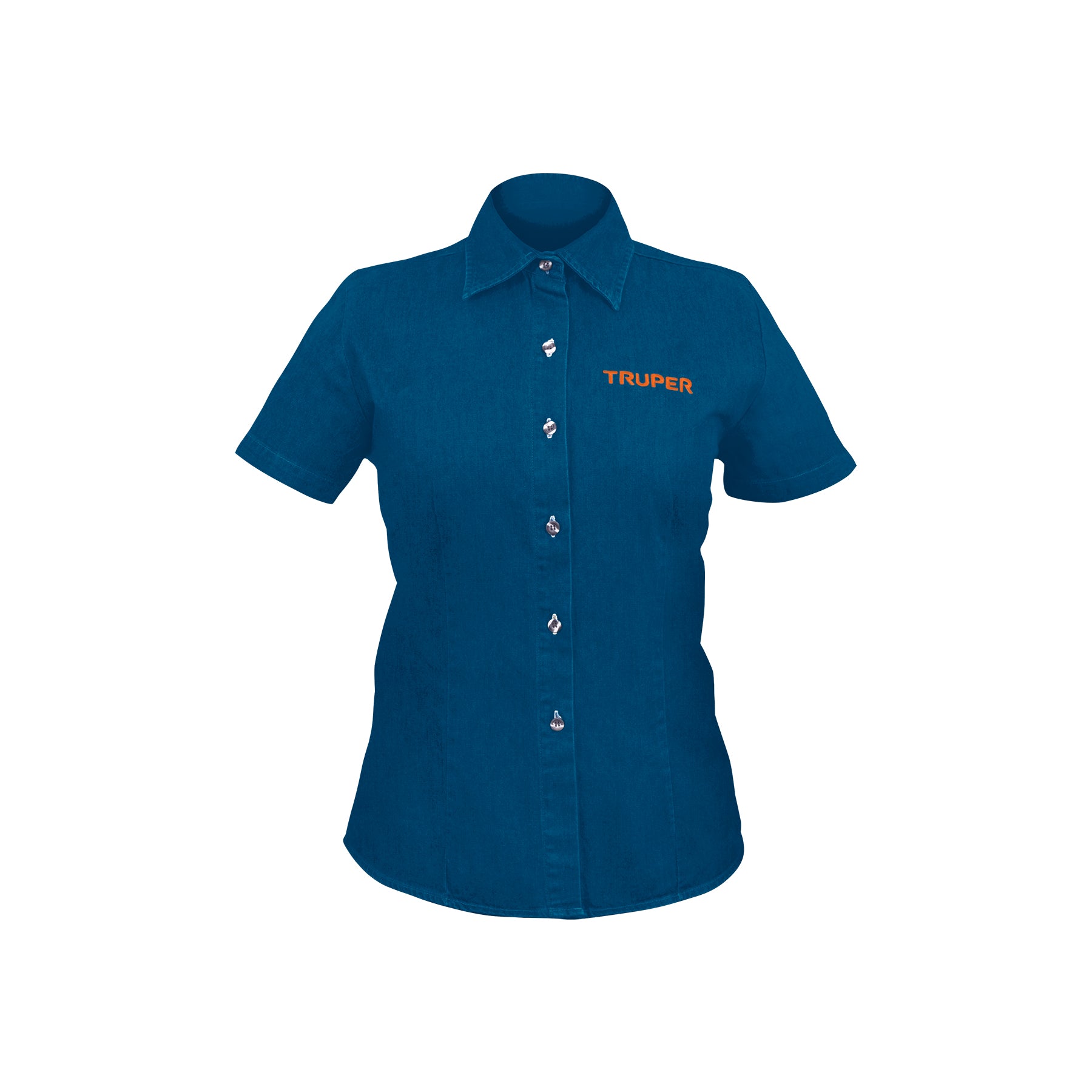 Camisa de mezclilla manga corta para mujer, M, TRUPER