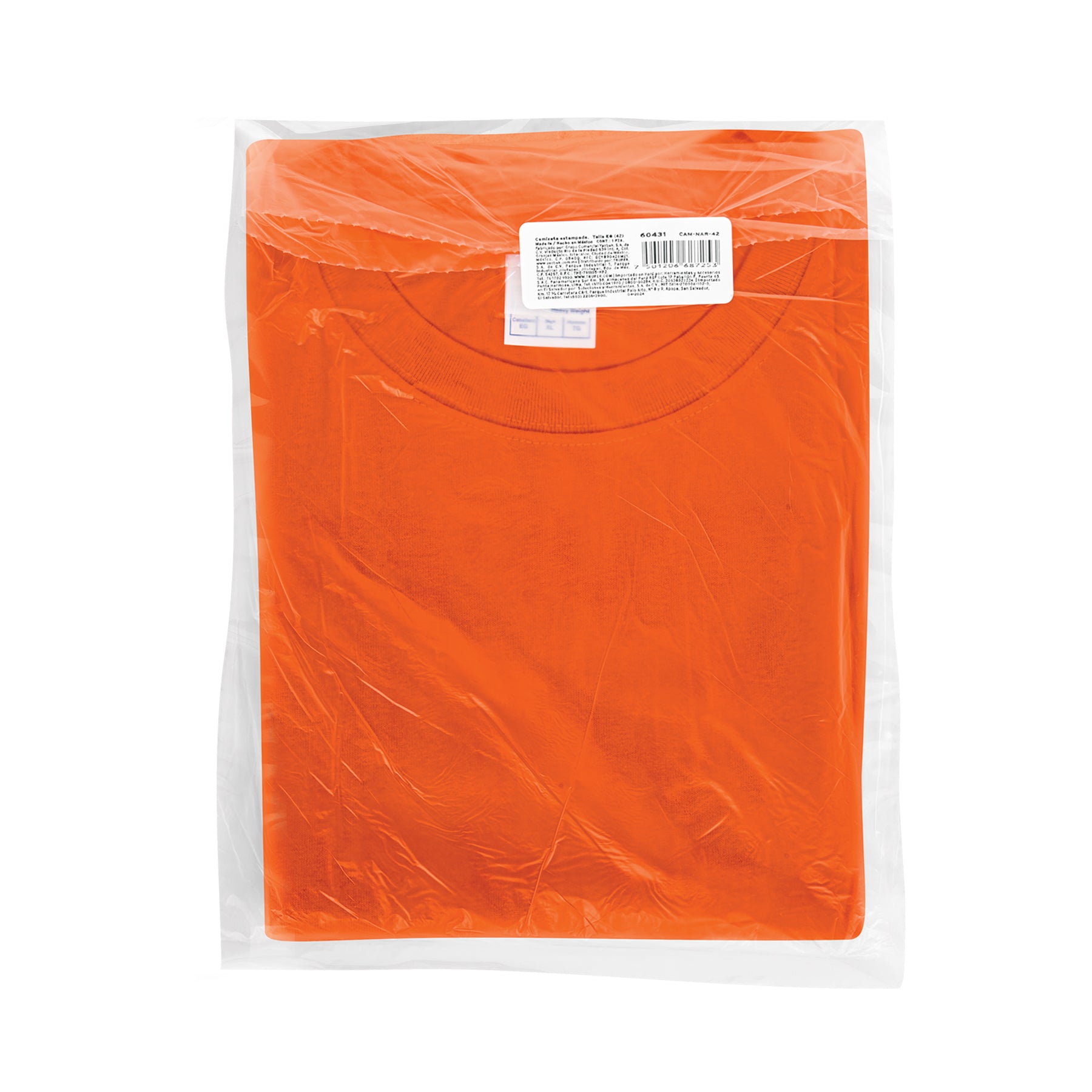 Playera cuello redondo para hombre, naranja, EG, TRUPER