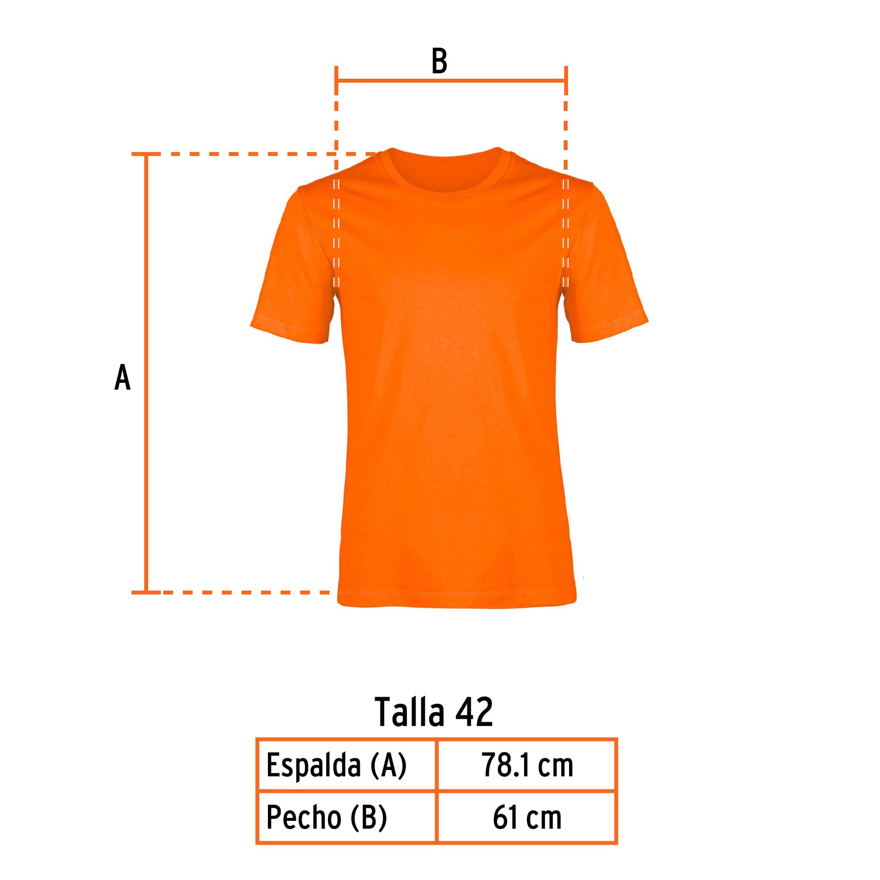 Playera cuello redondo para hombre, naranja, EG, TRUPER