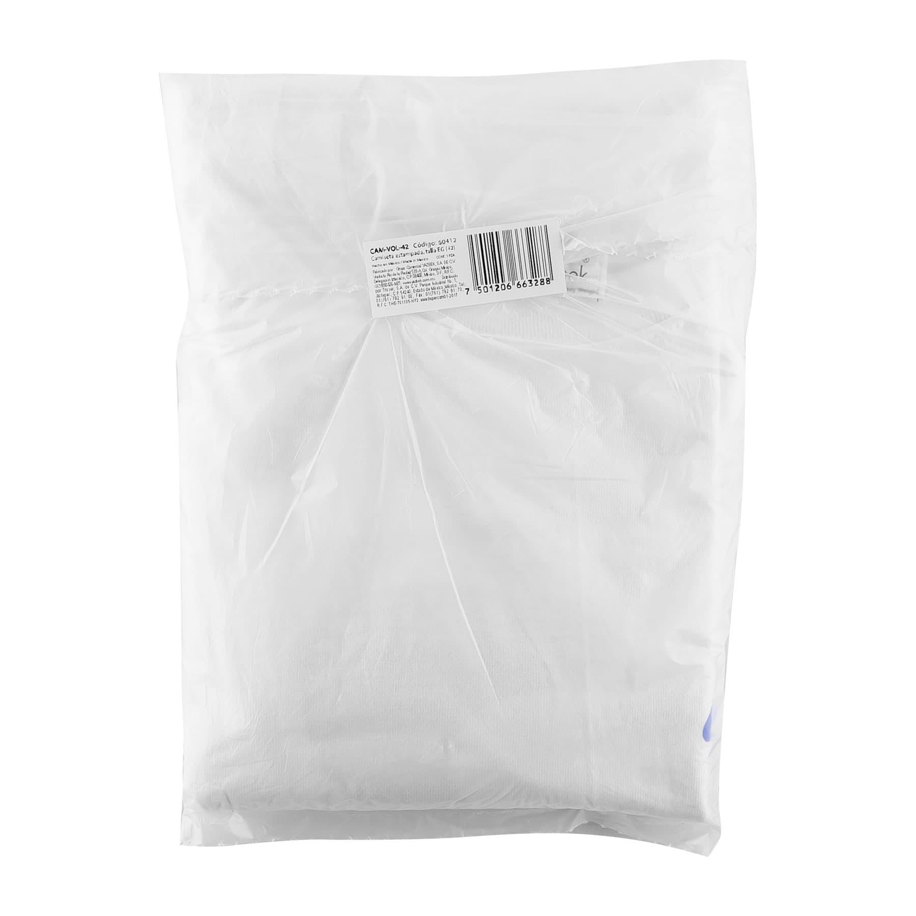 Playera cuello redondo para hombre, blanca, EG, VOLTECK