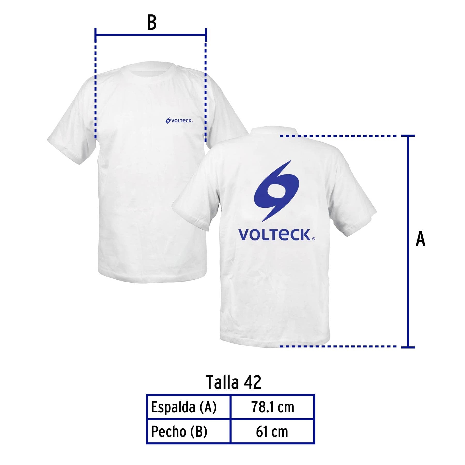 Playera cuello redondo para hombre, blanca, EG, VOLTECK
