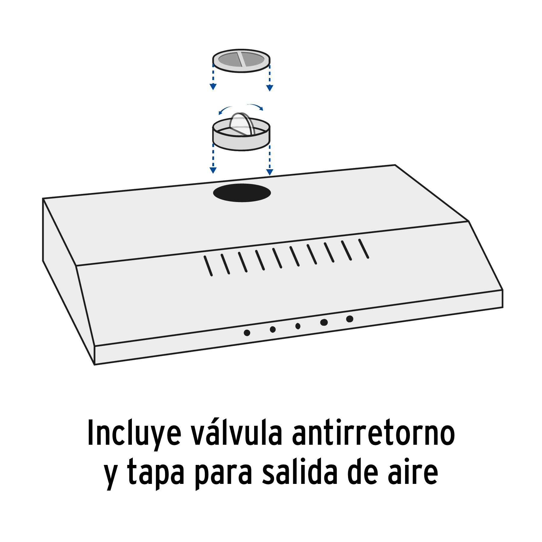 Campana extractora 60cm, empotrable, acero inoxidable, FOSET