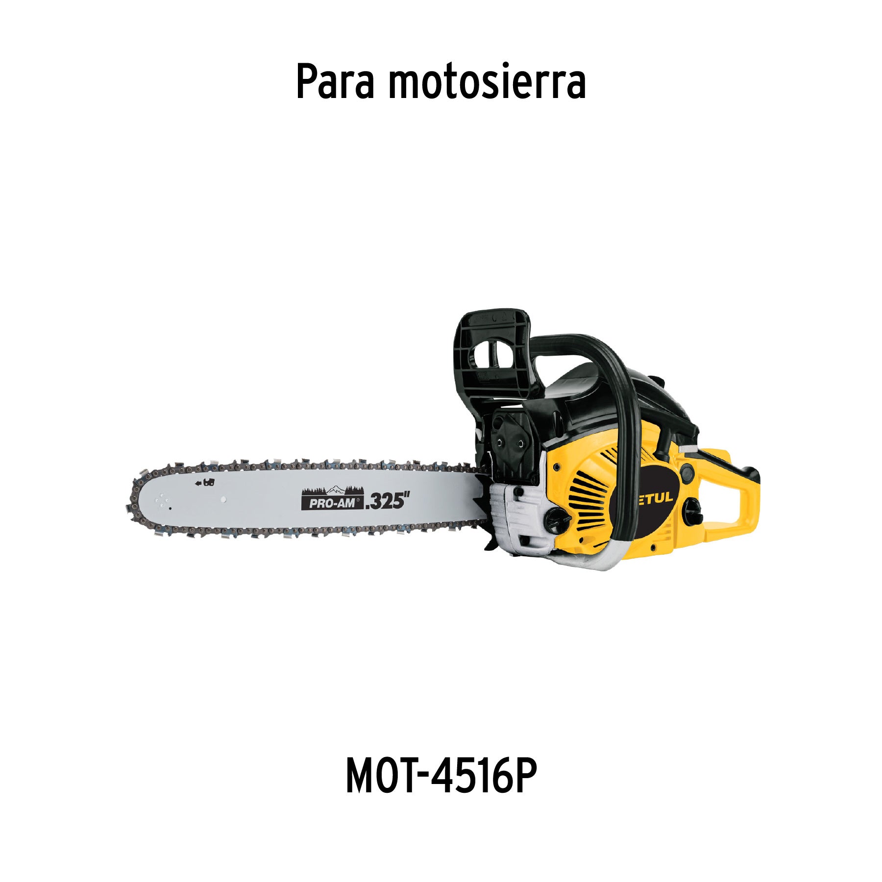 Cadena repuesto 16" para motosierra a gasolina 45cc, PRETUL