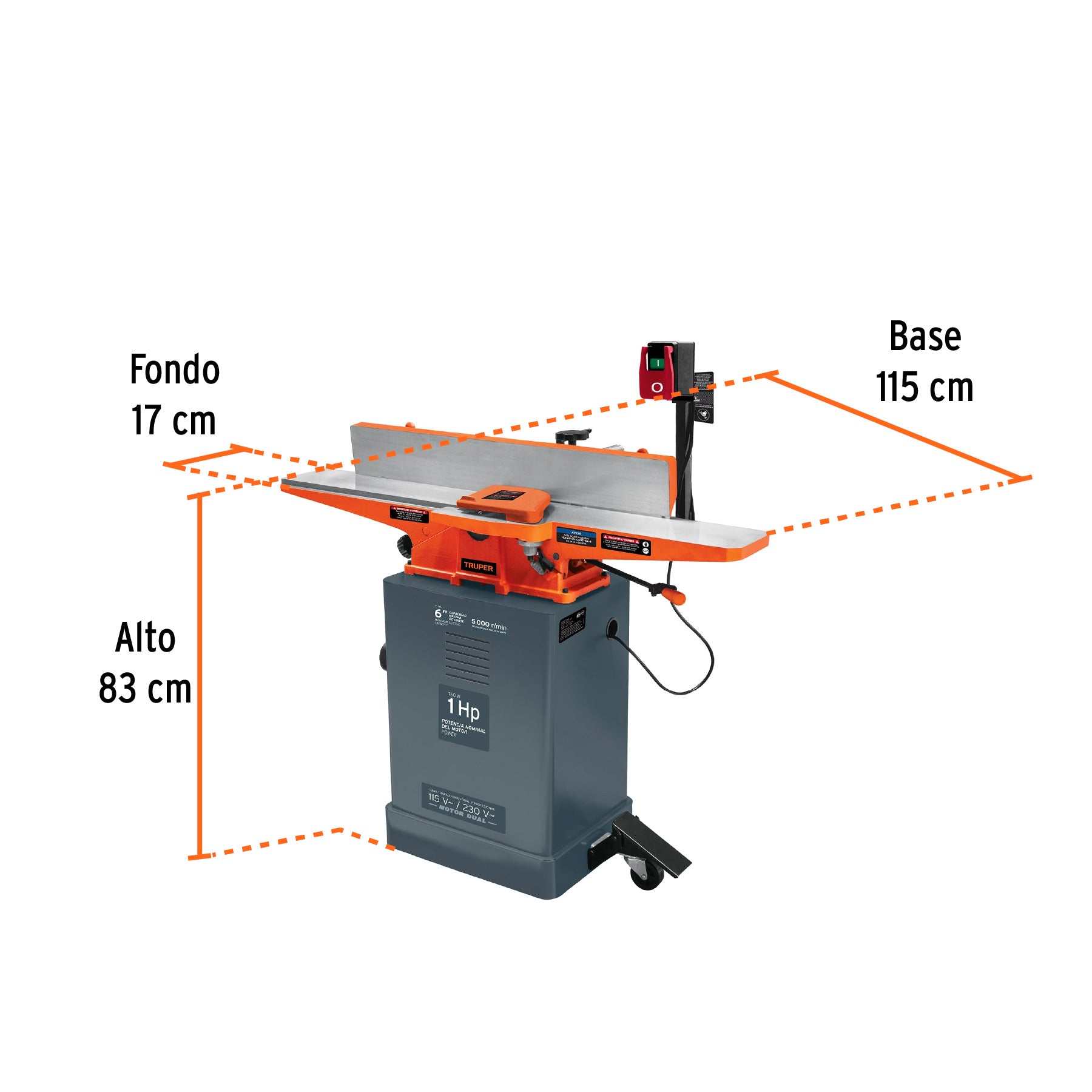Canteadora de piso 6", 1 HP (750 W), TRUPER