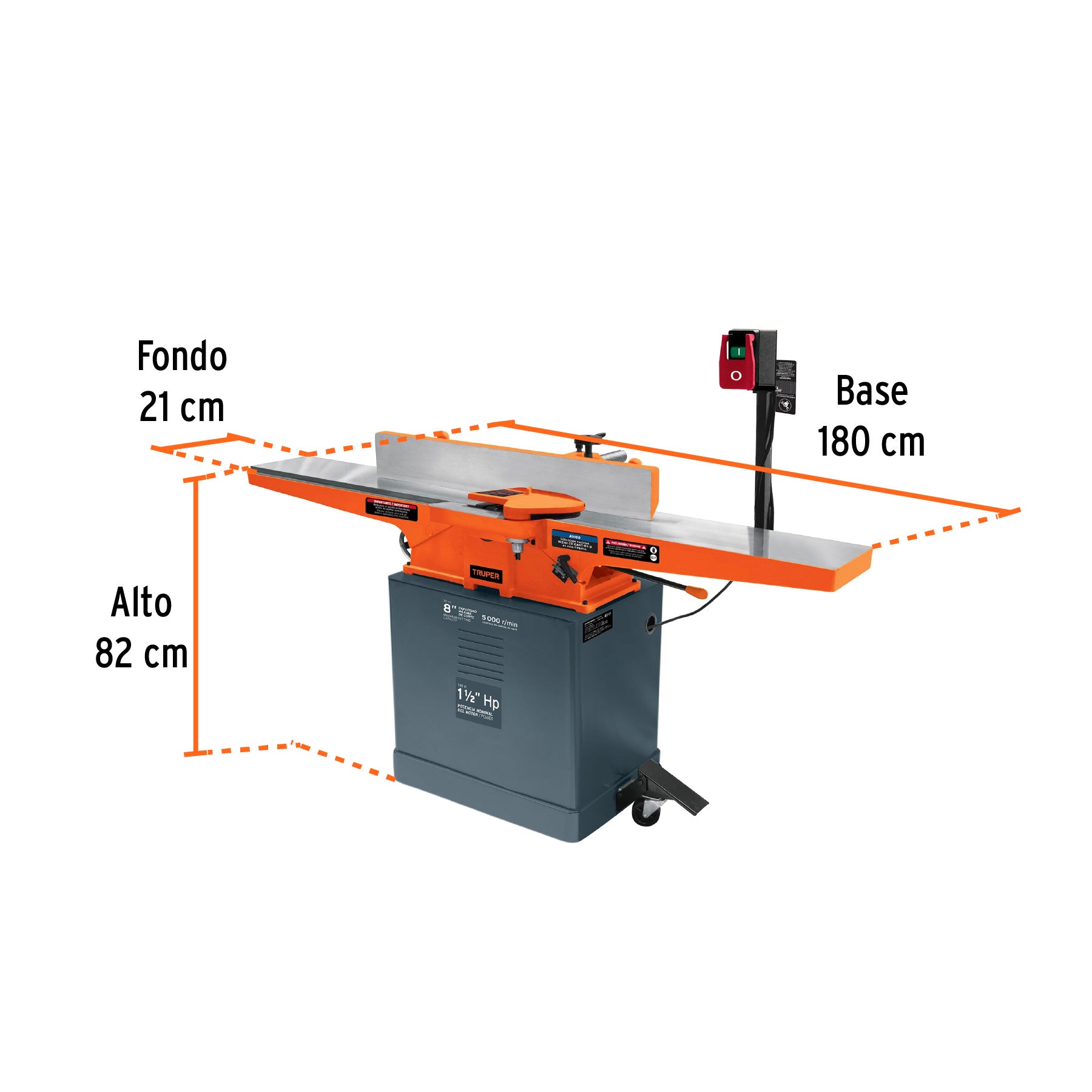 Canteadora de piso 8", 1-1/2 HP (1120 W), TRUPER