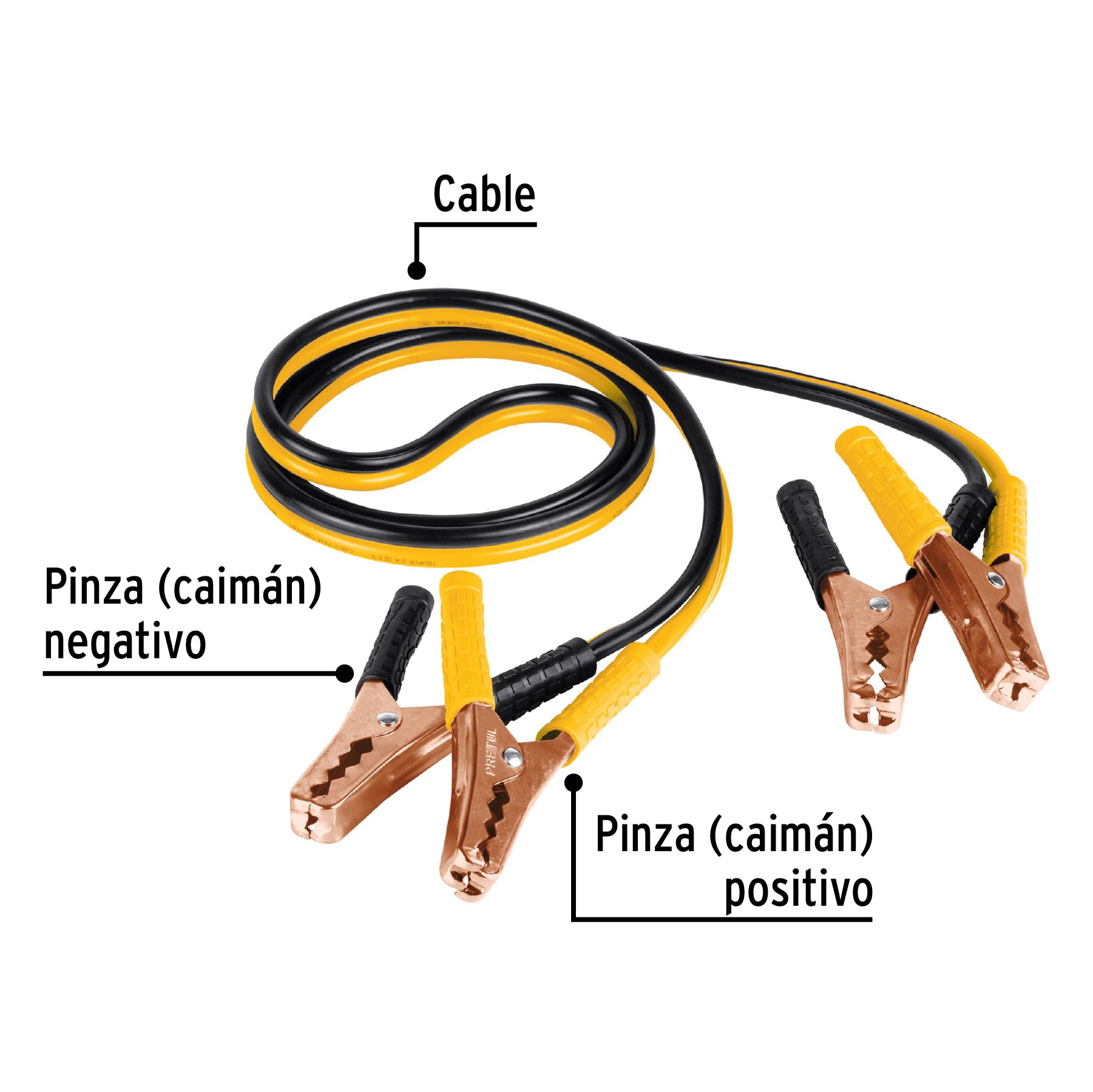 Cables pasa corriente 2 m, 125 A, 10 AWG, PRETUL
