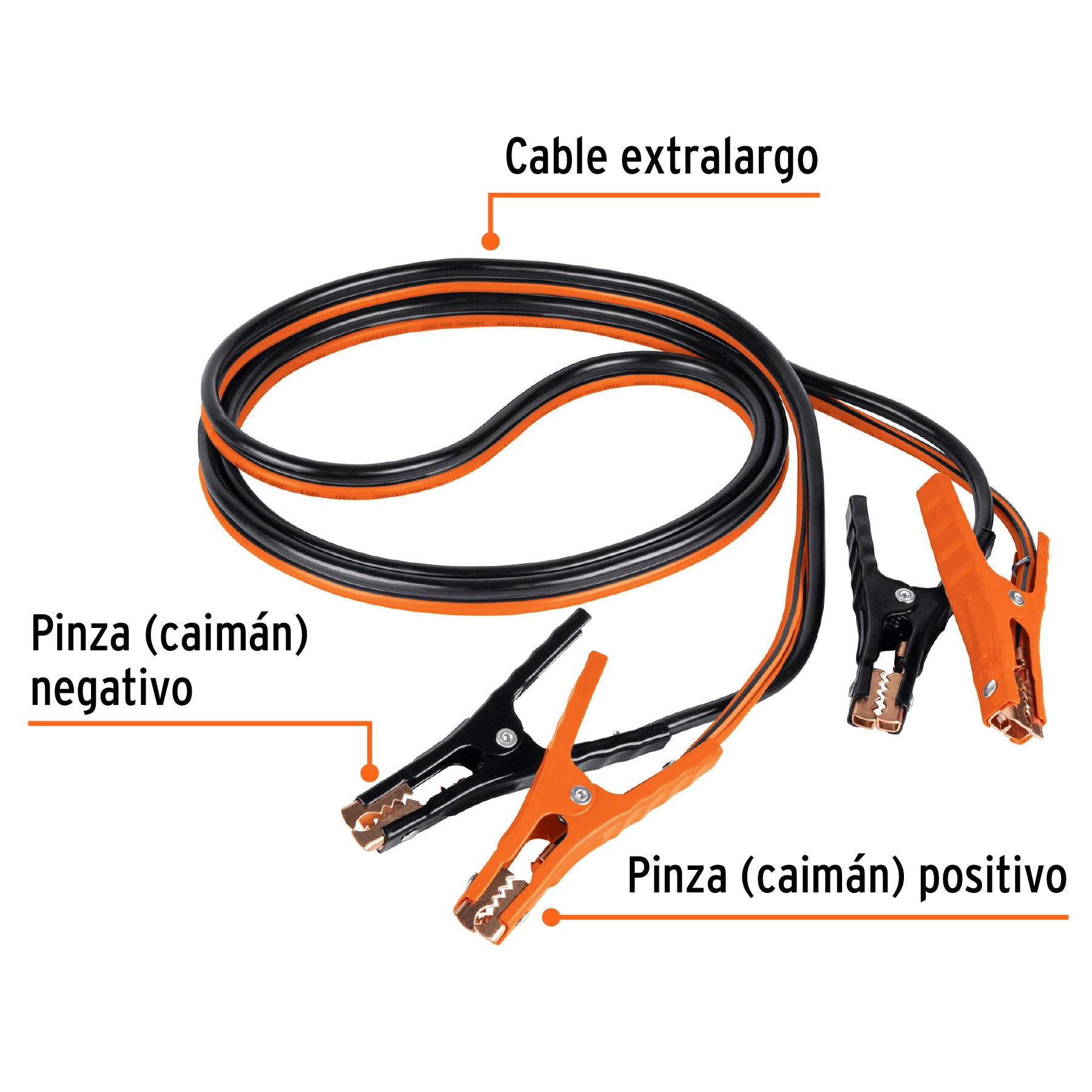 Cables pasa corriente 3.5 m, 350 A, 6 AWG, con funda, EXPERT