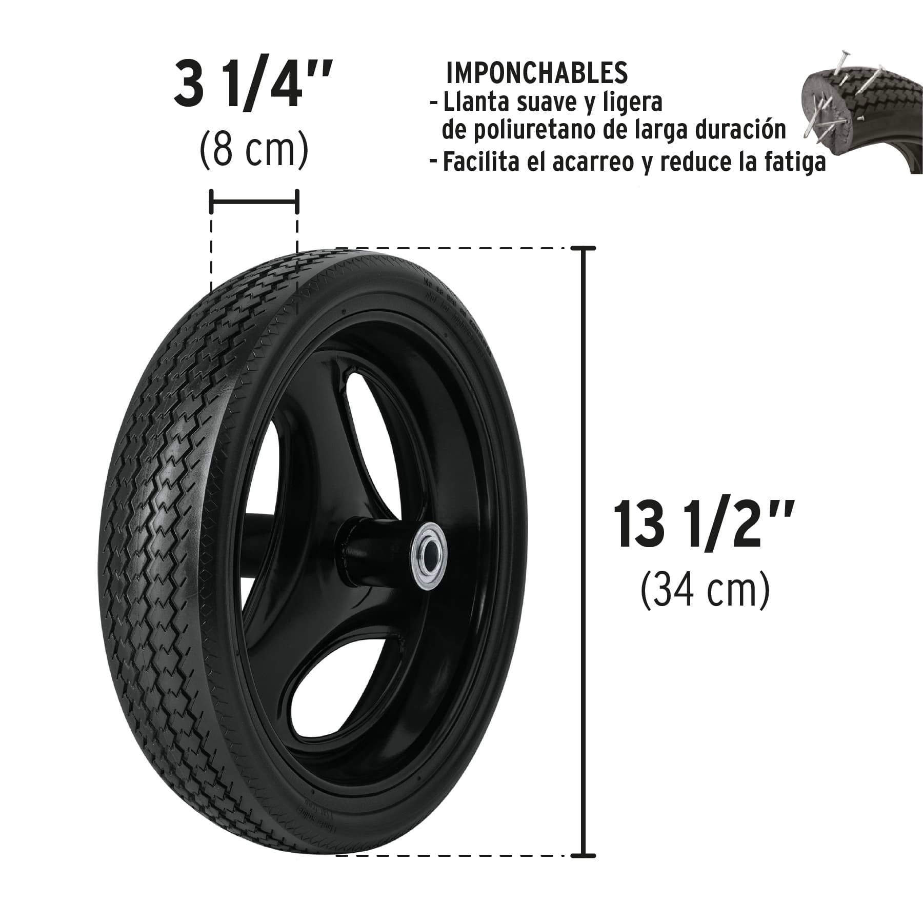 Carretilla 3.5 ft3 roja,angosta, imponchable, tubular,PRETUL